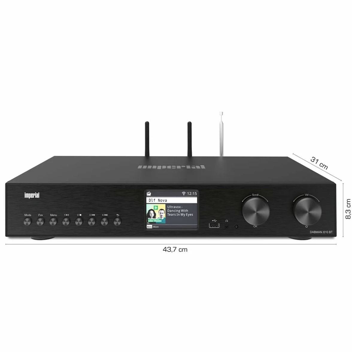 Imperial DABMAN i510 BT – tuner Hi-Fi radio internetowe/radio cyfrowe (DAB+/DAB/UKW/WLAN/LAN, Bluetooth, USB, usługi streamingowe Amazon Music, Napster i wiele innych), czarny