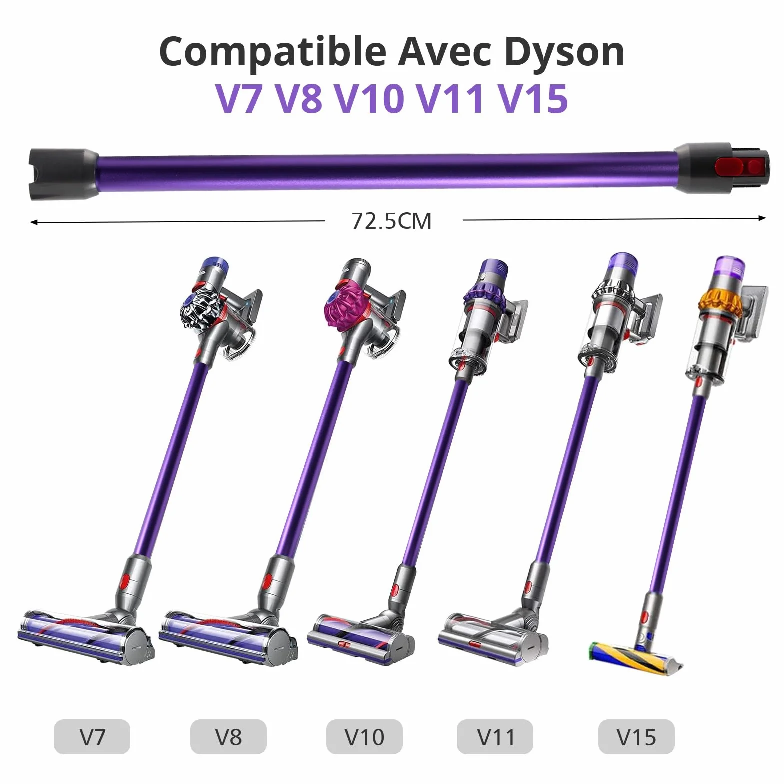 Rura teleskopowa do Dyson V11 V10 V15 V8 V7 73 cm Szybkozłączka 2w1