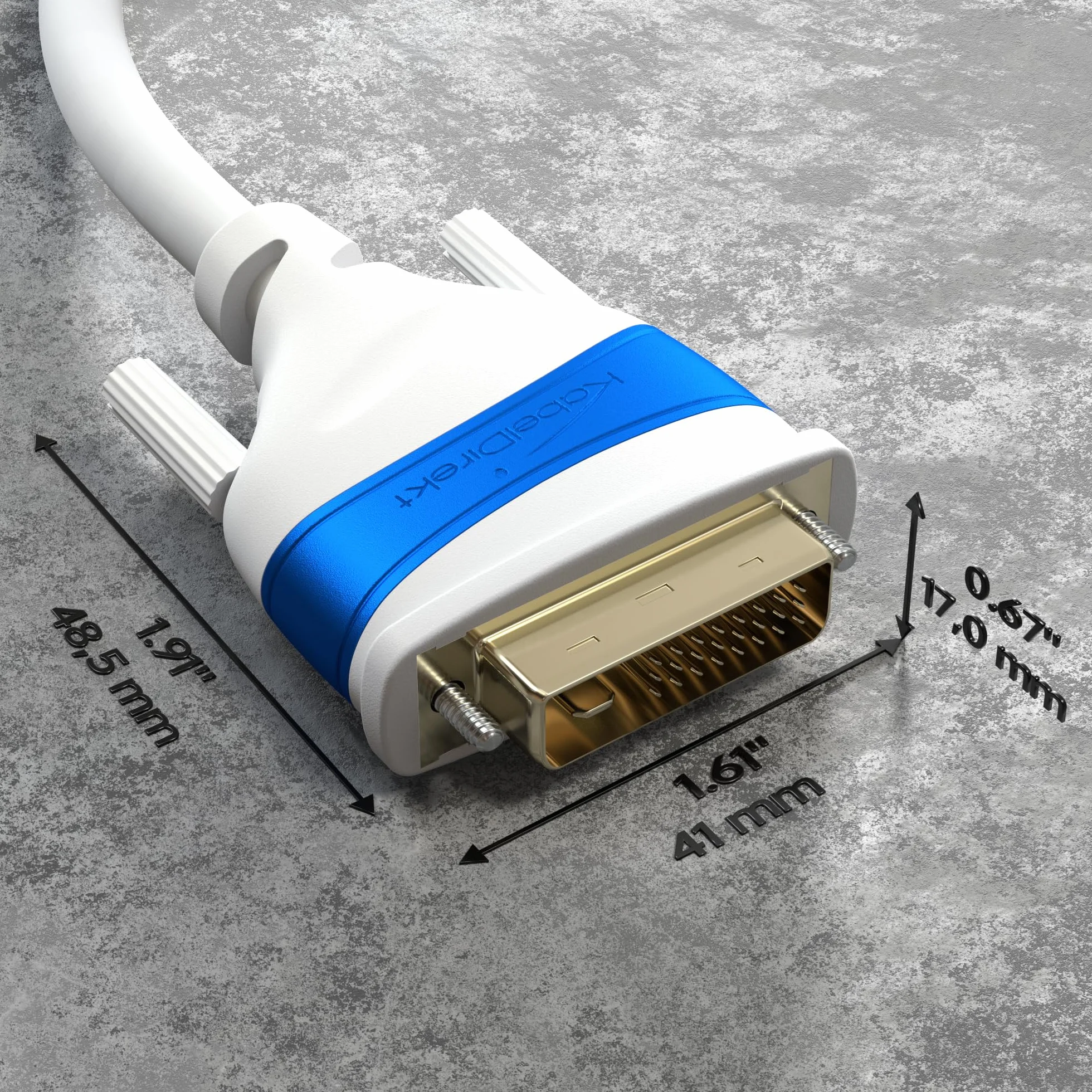 KabelDirekt – Kabel Dual Link DVI – z rdzeniem ferrytowym dla niezniekształconych sygnałów – 0,5 m – biały (cyfrowe kabel monitora DVI-D/24+1, do 2560×1600 przy 60 Hz lub Full HD/1080p)