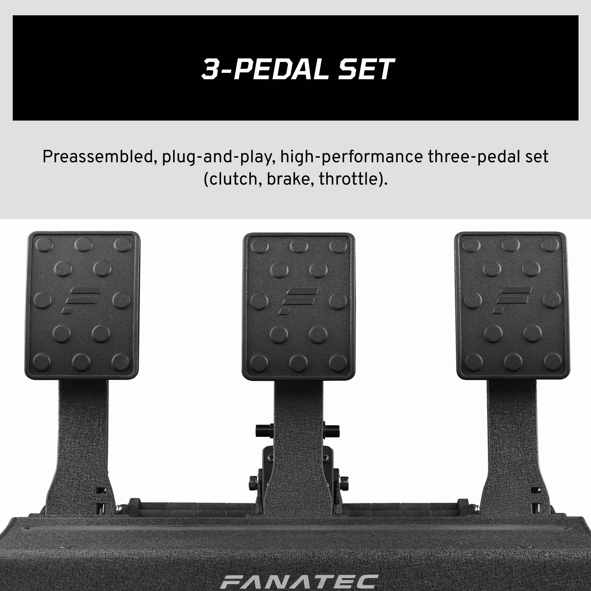 FANATEC CSL Elite Sim Racing Pedały V2 - zestaw 3 pedałów (sprzęgło, hamulec, przepustnica), plug and play, bezdotykowe czujniki halowe, RJ12/USB do PC, PS5, PS4, Xbox Series X |S, Xbox One