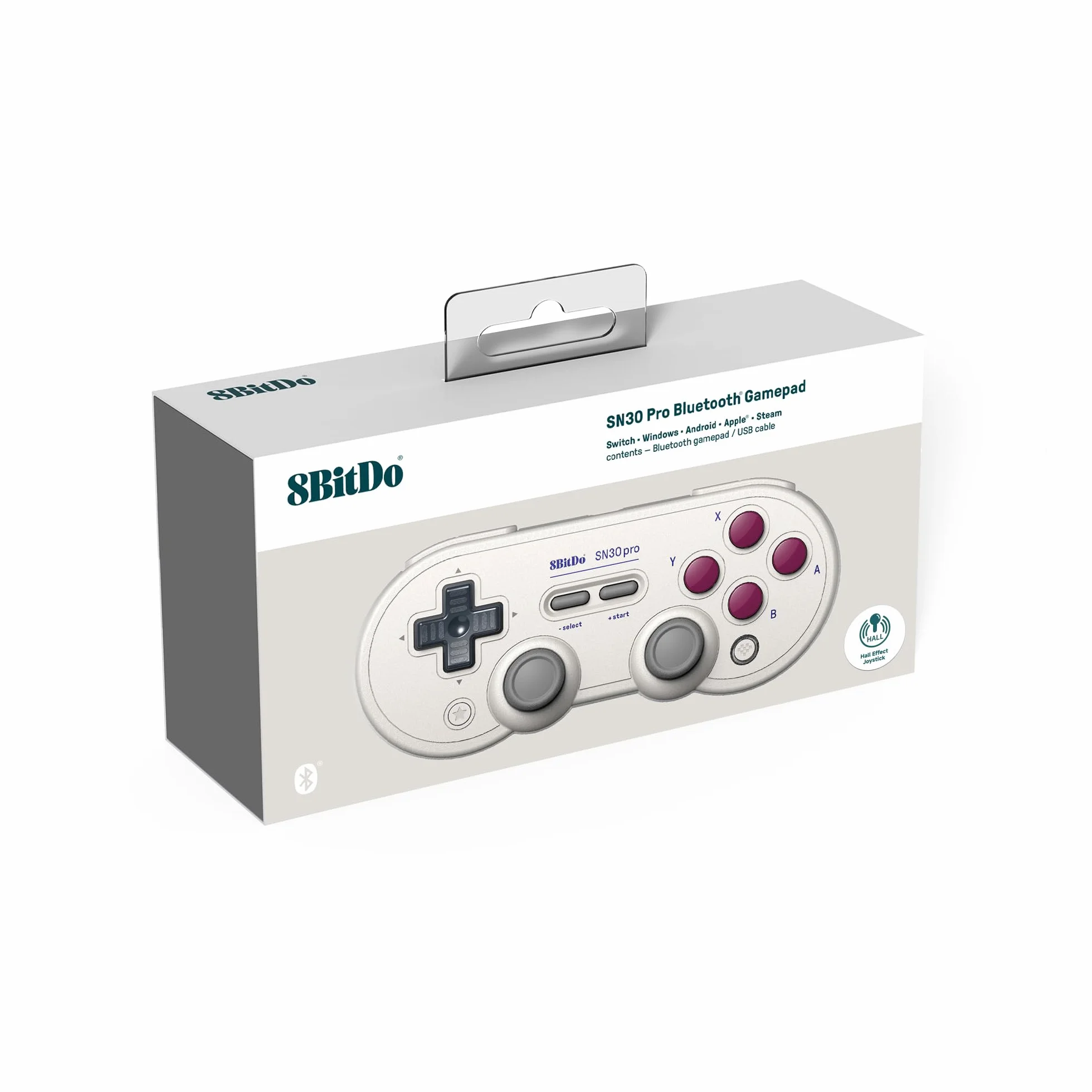 8BitDo SN30 Pro Bluetooth Controller with Hall Effect Joysticks, Rumble Vibration, and Turbo Function, Compatible with Switch/Switch 2, PC, macOS, Android, Steam Deck & Raspberry Pi (G Classic)