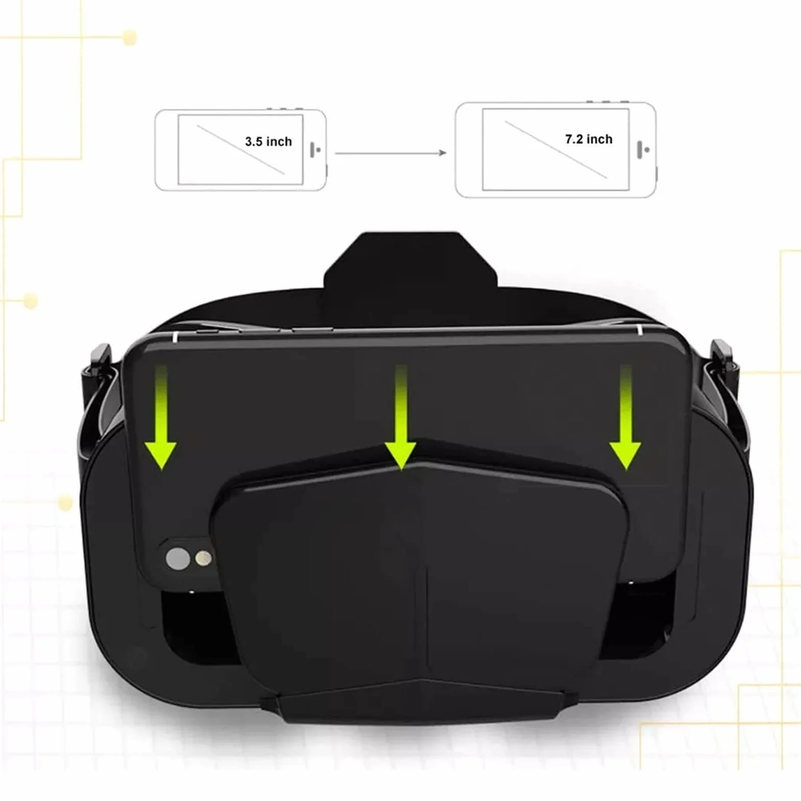 Zestaw Słuchawkowy 3D VR Virtual Reality, Nauszne Okulary VR Gogle do Gier Wideo na Telefony Komórkowe, Uniwersalna Miękka Wygodna Przeglądarka Okularów VR dla Systemu