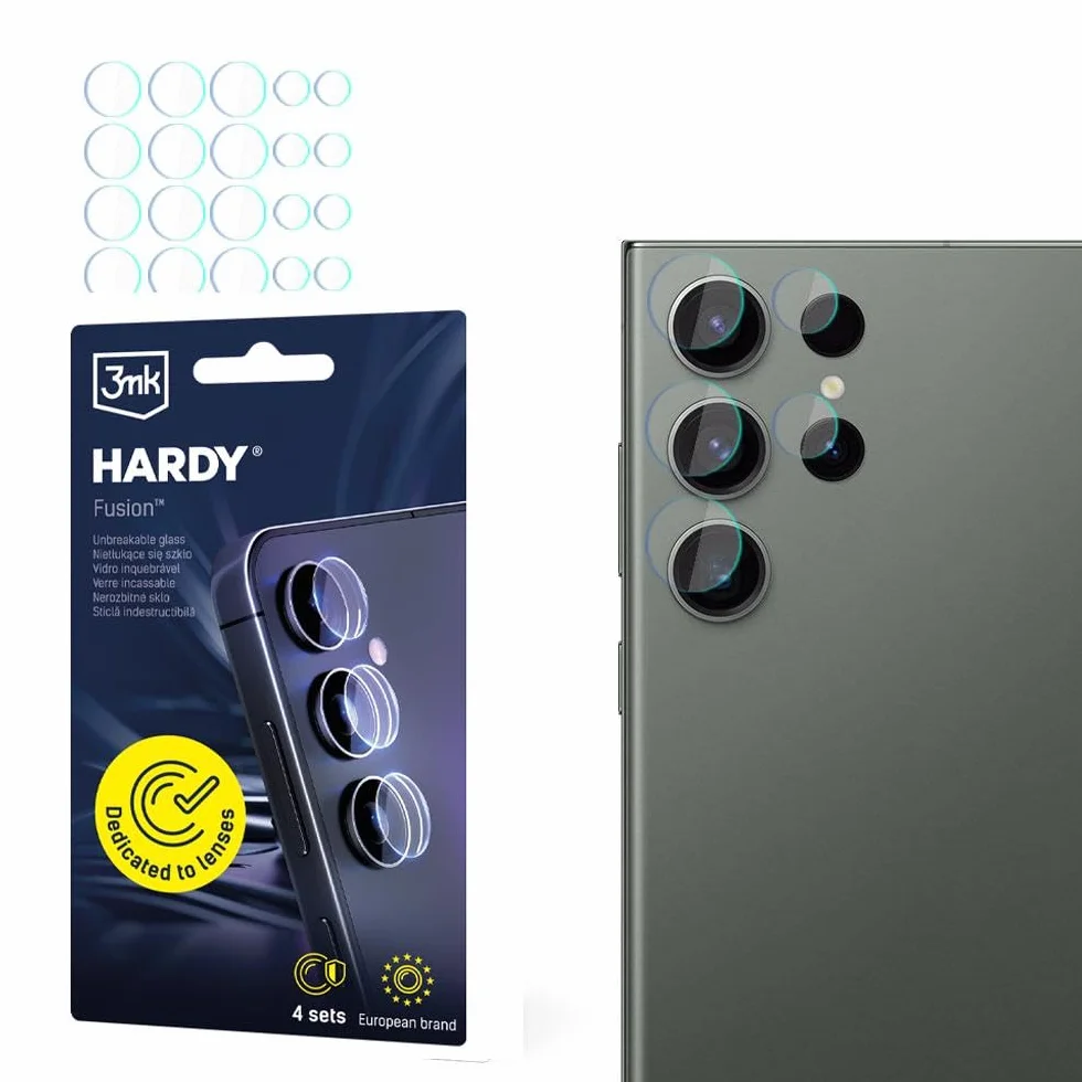 3mk Fusion Lens Protection Szkło Hybrydowe na Obiektyw do Samsung Galaxy S24 Ultra, Ochrona Soczewki, Bez Utraty Jakości Zdjęć, Niewidoczne