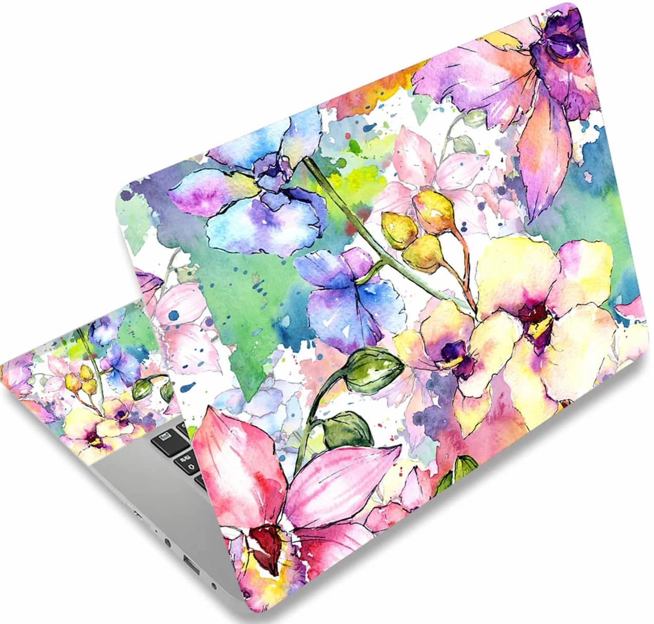 icolor Folia na laptopa, naklejka Vinyl na laptopa do 13" 13,3" 14" 15" 15,4" 15,6 cala Notebook, folia ochronna Laptop, samoprzylepne sztuki dekoracyjne naklejki, osłona ochronna (kolor kwiat)