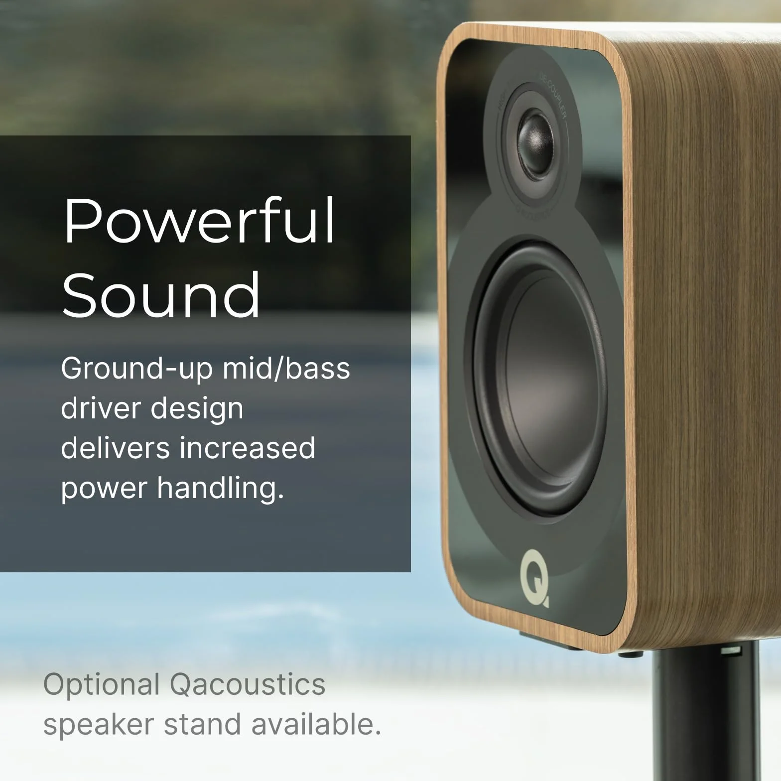 Q ACOUSTICS 5020 Głośniki półkowe Holme Oak - 12.7 cm średni/basowy przetwornik, 2.5 cm głośnik wysokotonowy - głośniki TV do systemu dźwięku przestrzennego - głośniki winylowe odtwarzacze płyt Hi-Fi,