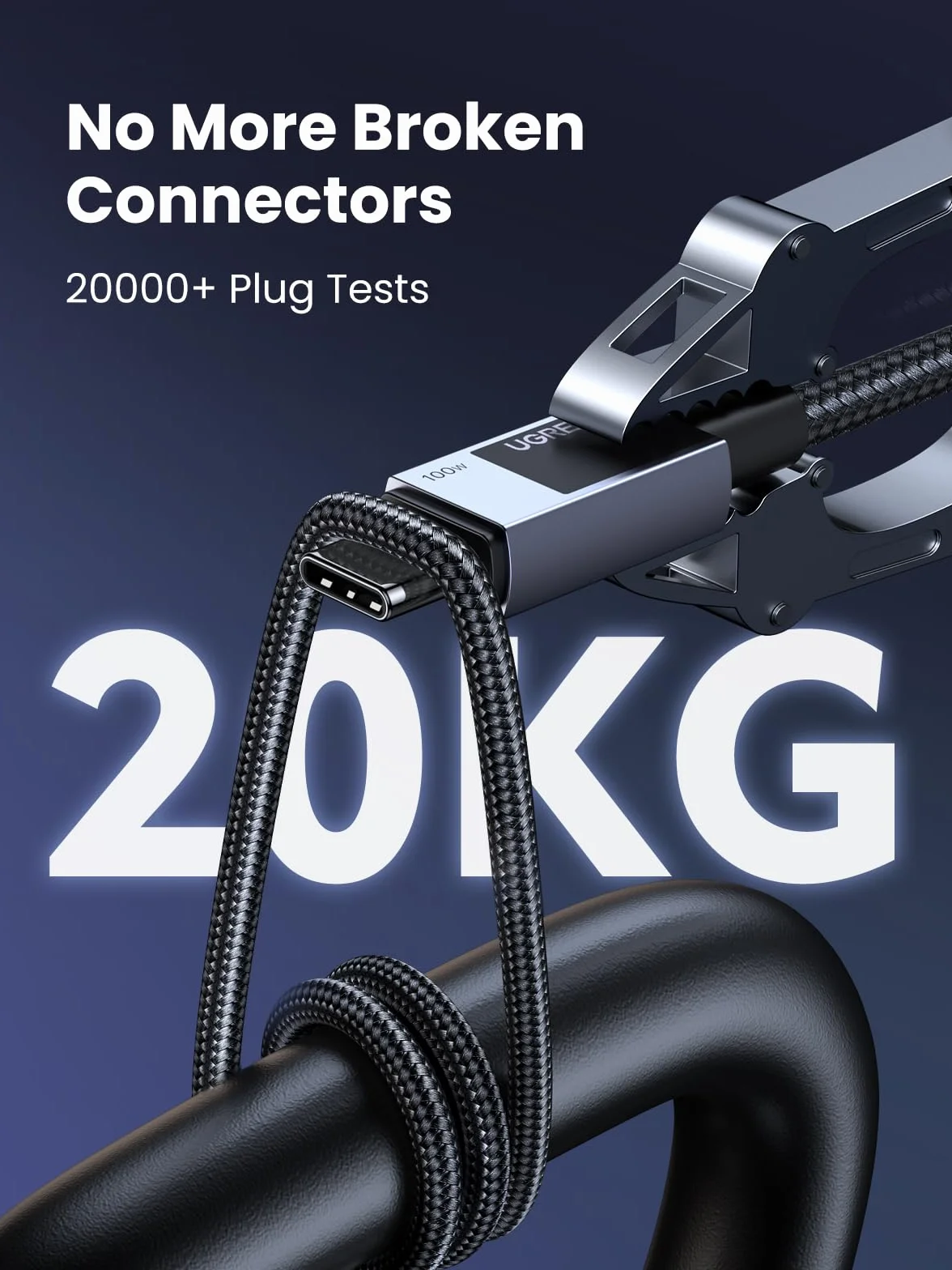 UGREEN 100W kabel USB C PD 3.0 kabel ładujący USB C do USB C 5A/20V kompatybilny z iPhone 15, M3 MacBook Pro/Air, iPad Air/Pro 2024, Galaxy S24 Ultra A55 Pixel 8a Steam Deck itp. (1M)