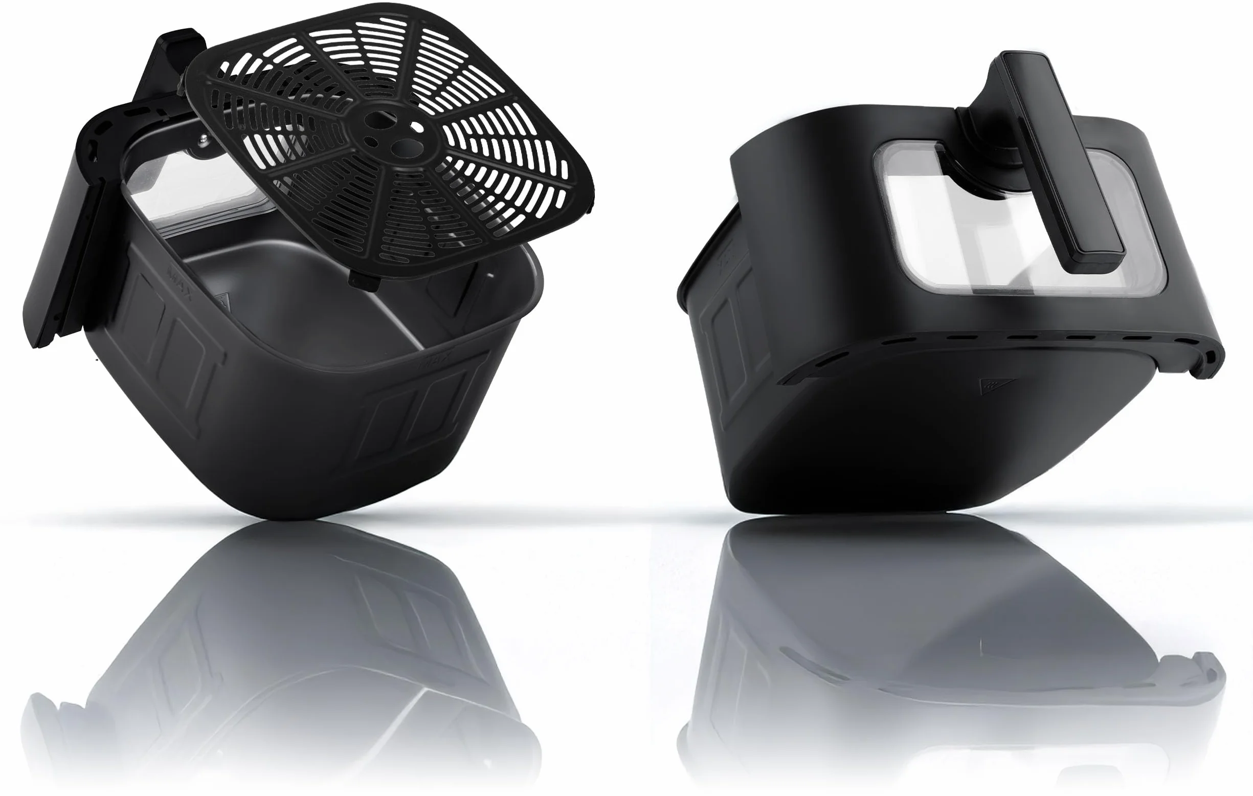 Berdsen Frytkownica Beztłuszczowa XXL 8L Airfryer z Okienkiem Ekranem Dotykowym 1700W 12 Programów Czarna