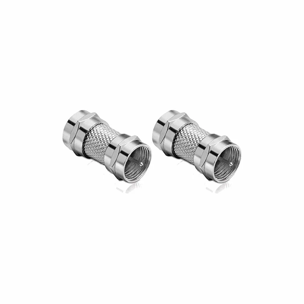 conecto Złącze F, złącze F, wtyczka F, adapter do przedłużenia kabla antenowego/kabla koncentrycznego, zestaw 2 sztuk, SA-CC50825-SET2, nikiel