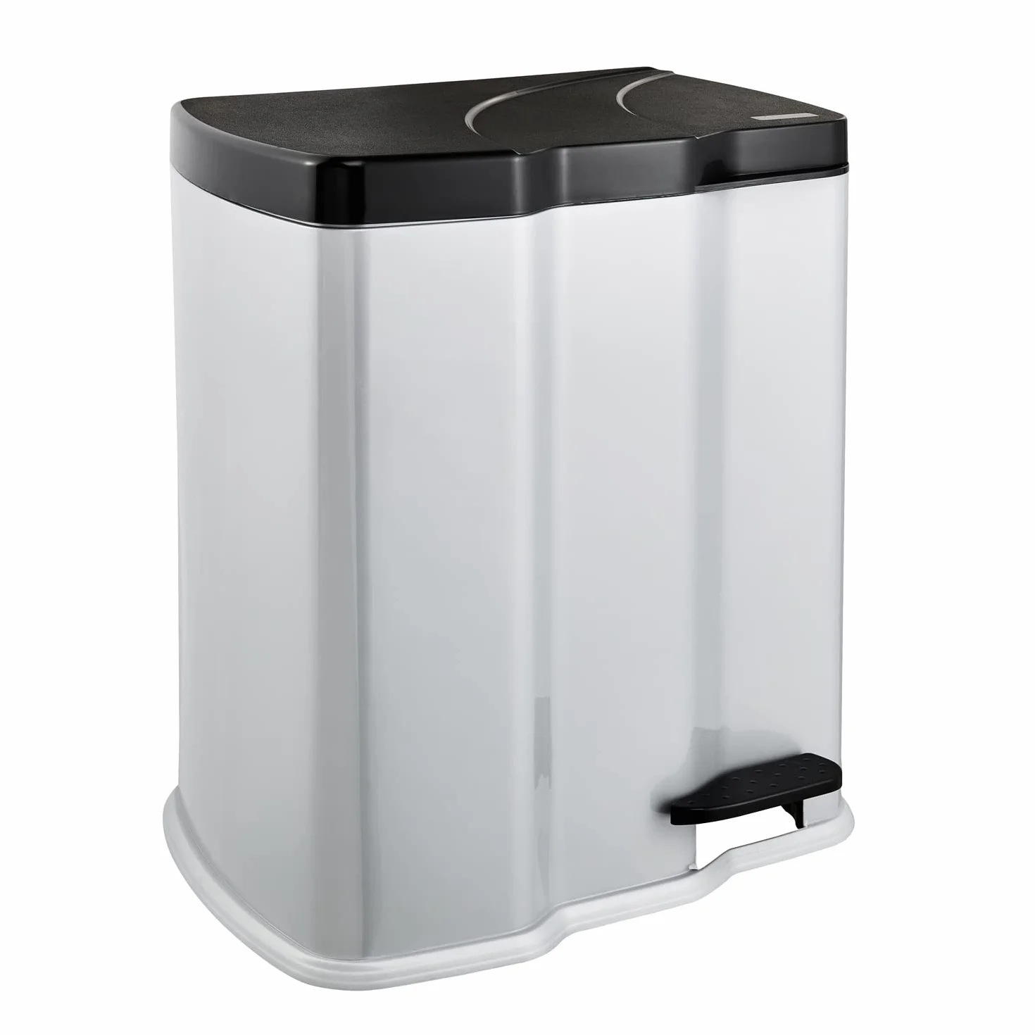 Keeeper Srebrny kosz na pedały Gunnar z 2 pojemnikami na śmieci, 7 l + 15 l