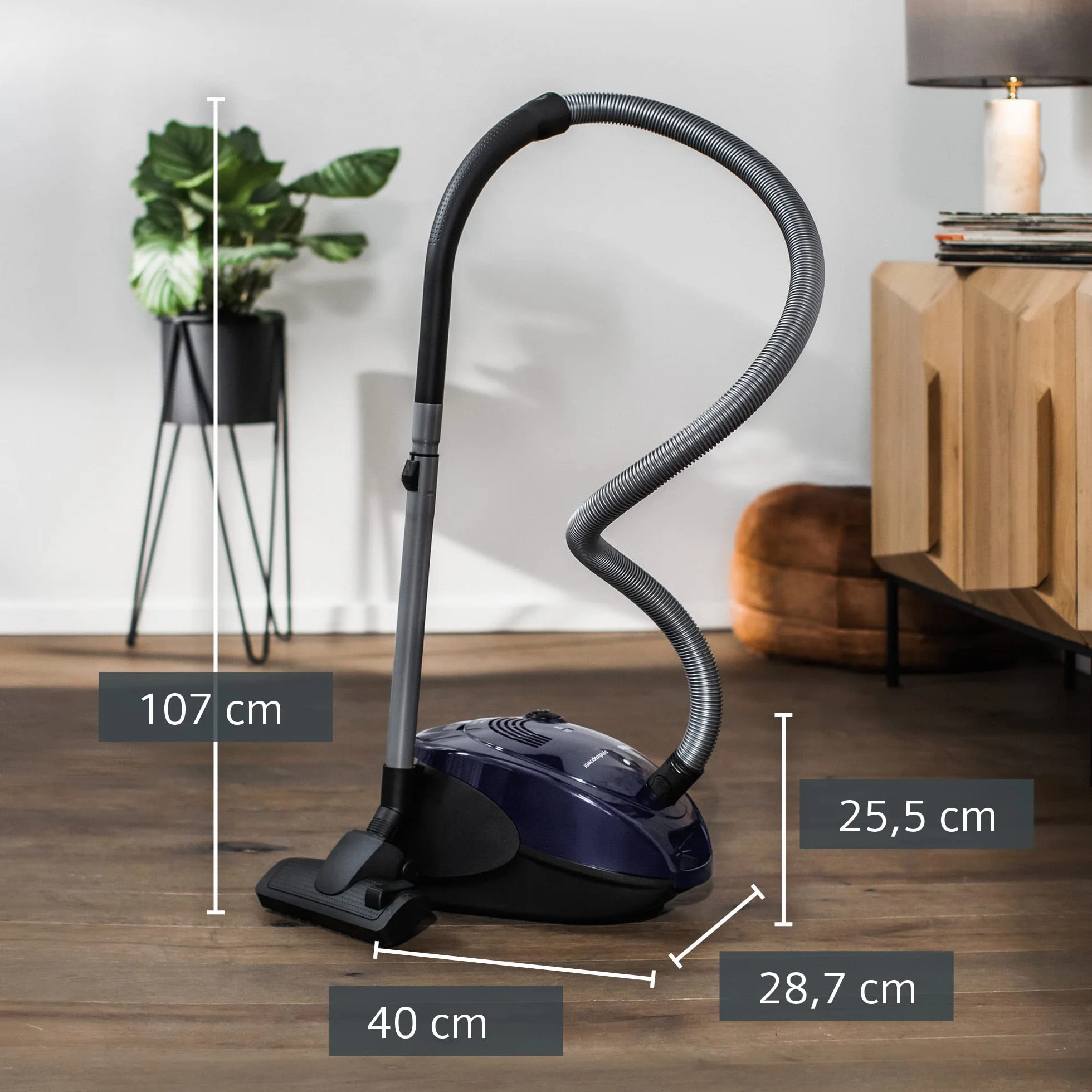 Siemens VS06B1110 Synchropower Odkurzacz Workowy, Tworzywo Sztuczne, 600 W, 4 Litry, Niebieski (Moonlight Blue)