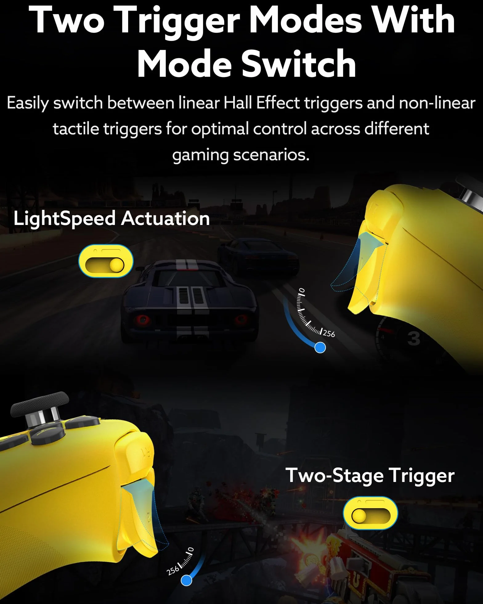 8Bitdo Ultimate 2 Kontroler Bluetooth Do Switch 2, Switch, Windows PC, Joystick TMR, Pierścień Świetlny RGB, Przełączane Wyzwalacze Dotykowe Efektem Halla, Programowalne Przyciski L4/R4, Żółty