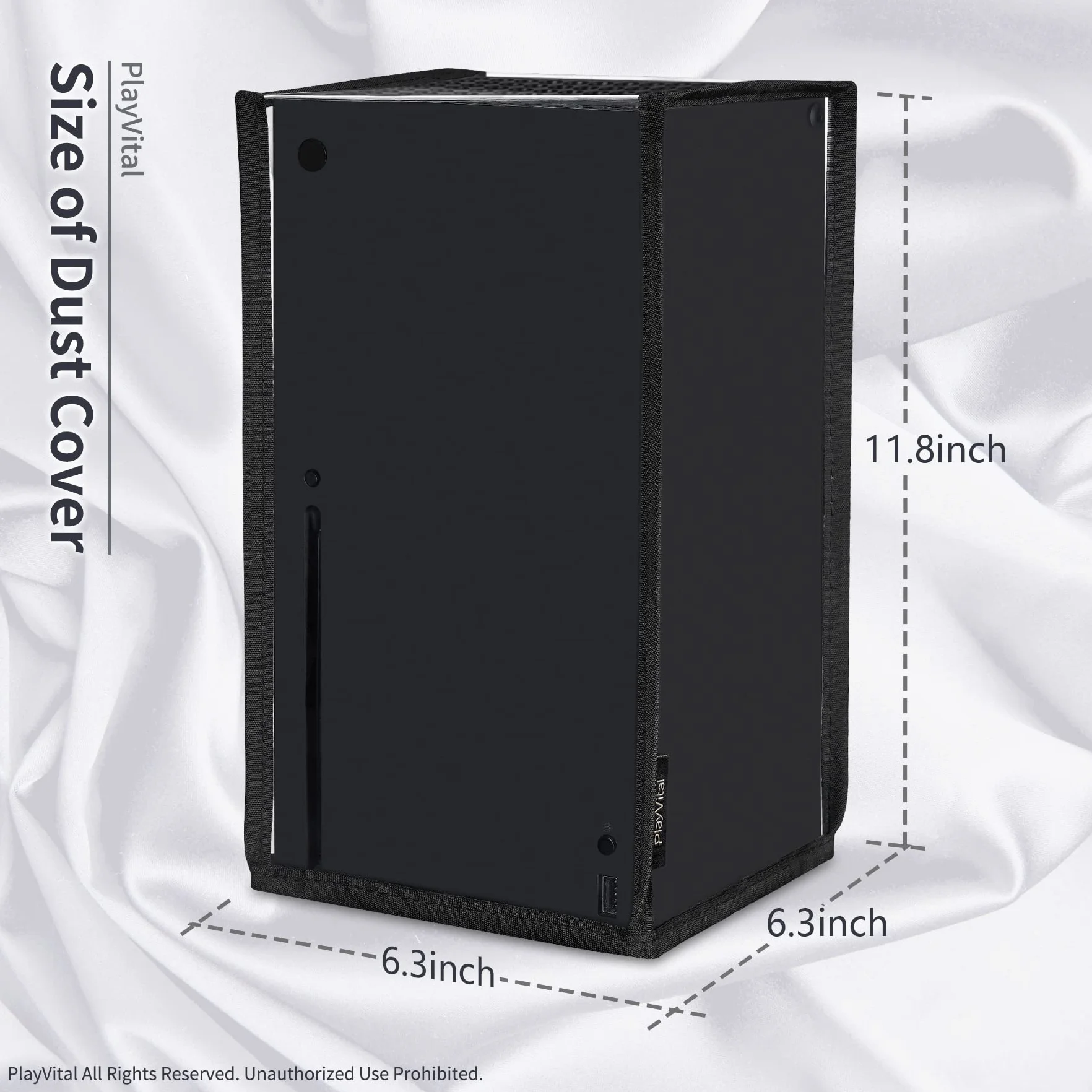 PlayVital Osłona Przeciwpyłowa do Xbox Series X Konsoli,Miękka Podszewka Pokrowiec przeciwpyłowy do Xbox Series X Console,Wodoodporny Pokrowiec Ochronny do Xbox Series X-Przezroczysty