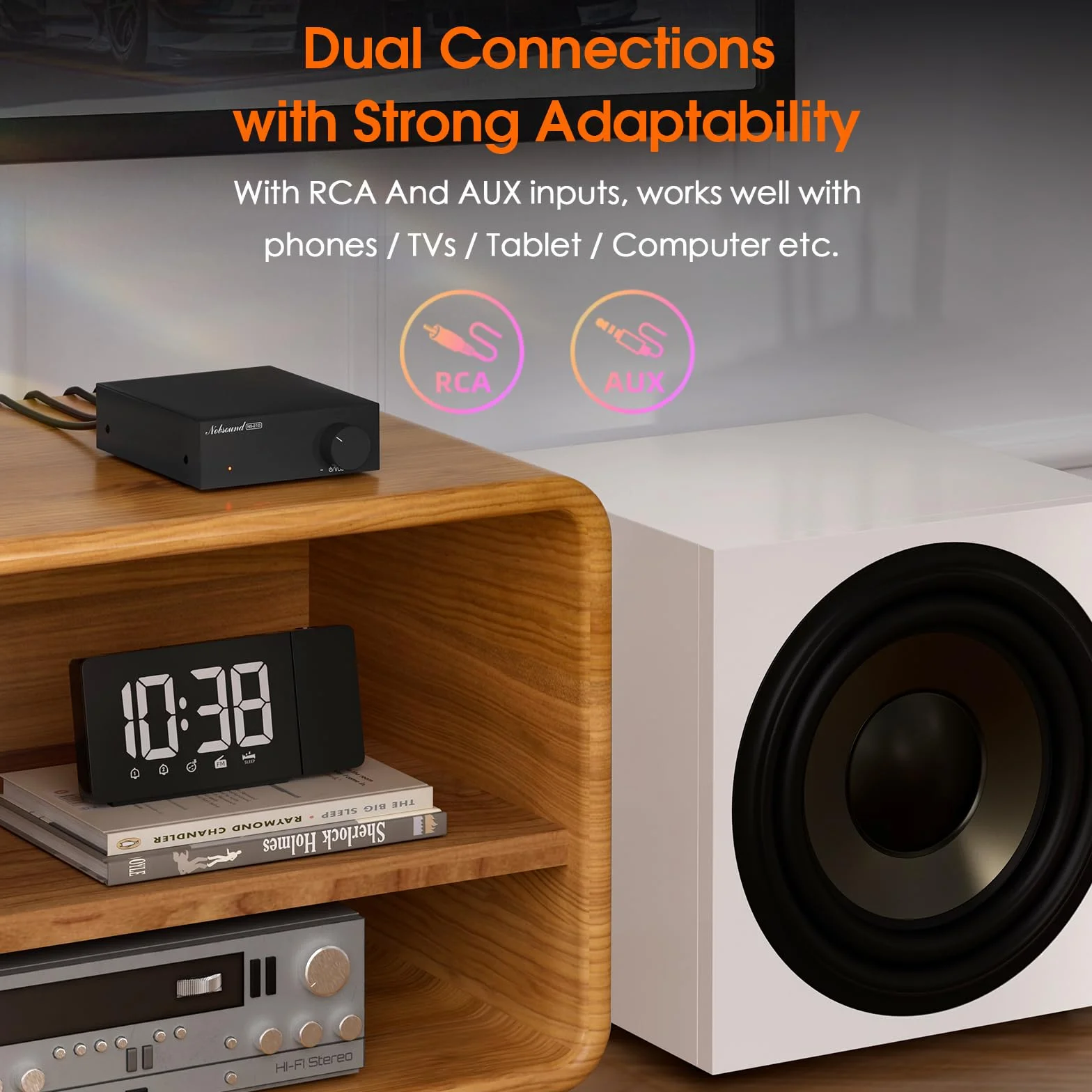 Nobsound Mini Mono Wzmacniacz Subwoofer: 100 W wzmacniacz HiFi z TPA3116 i filtrem dolnoprzepustowym do kina domowego, Bass Shaker, do gier, subwoofer, głośnik (NS-21G)