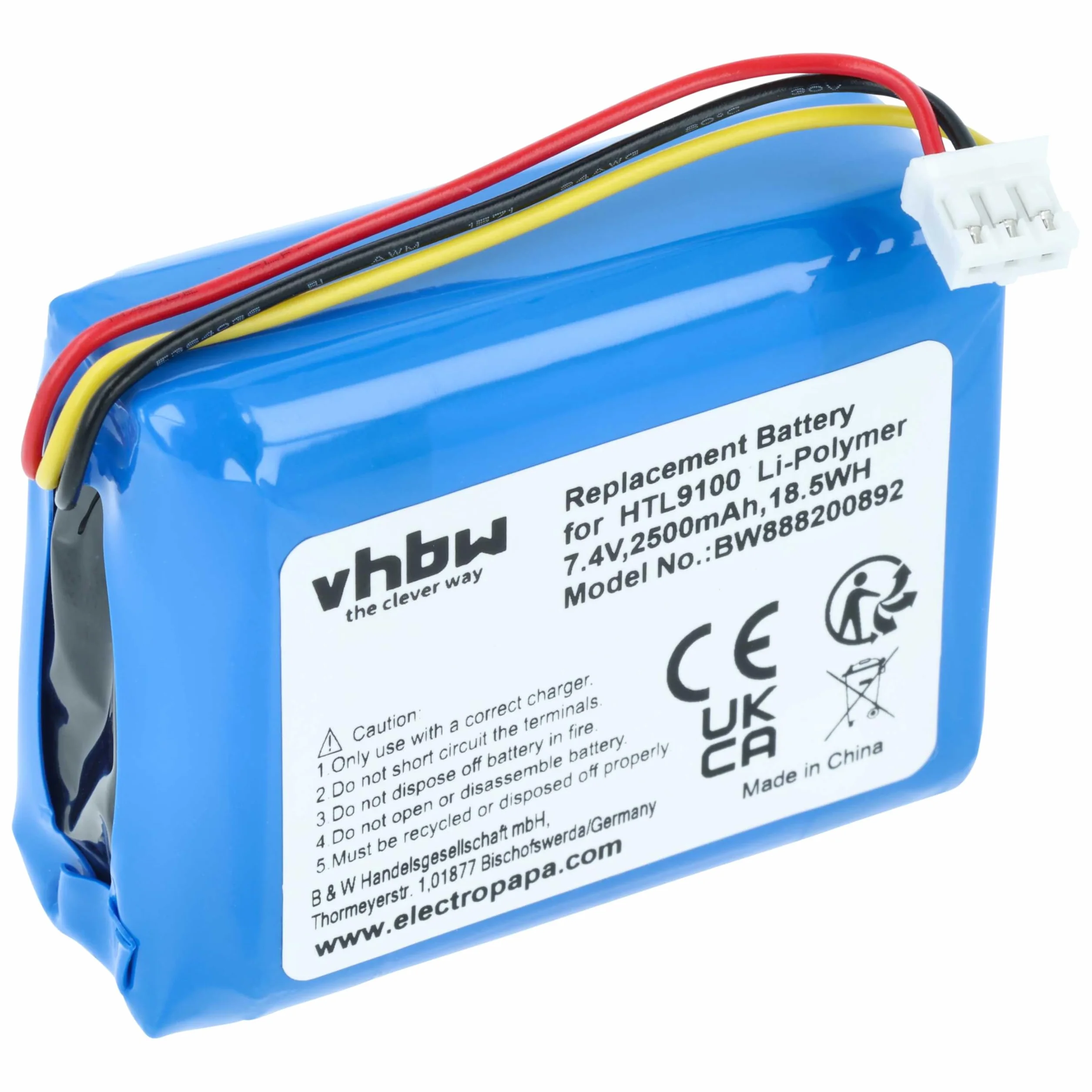 vhbw Bateria zamienna do Philips 104050-2S, 2ICP11/41/54 do głośników głośników głośników (2500 mAh, 7,4 V, litowo-polimerowy)