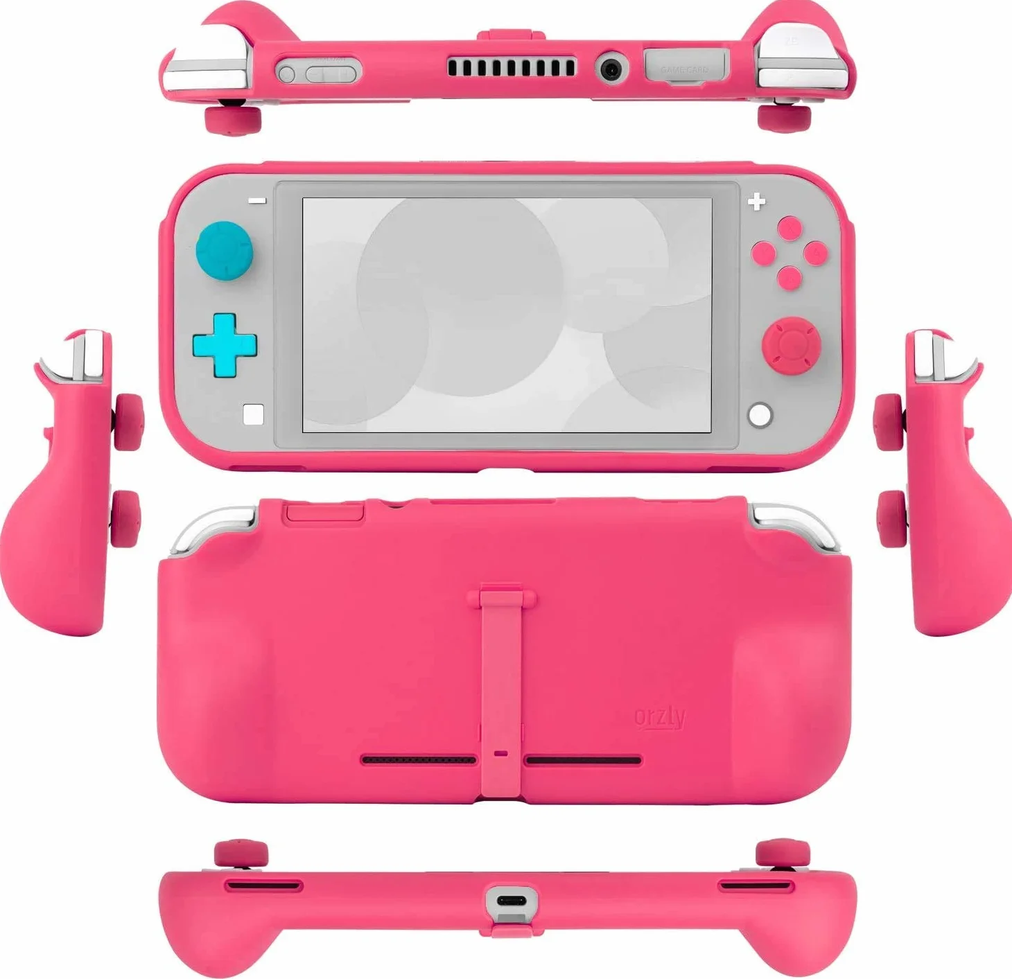 Orzly Etui z uchwytem do Nintendo Switch Lite, różowy