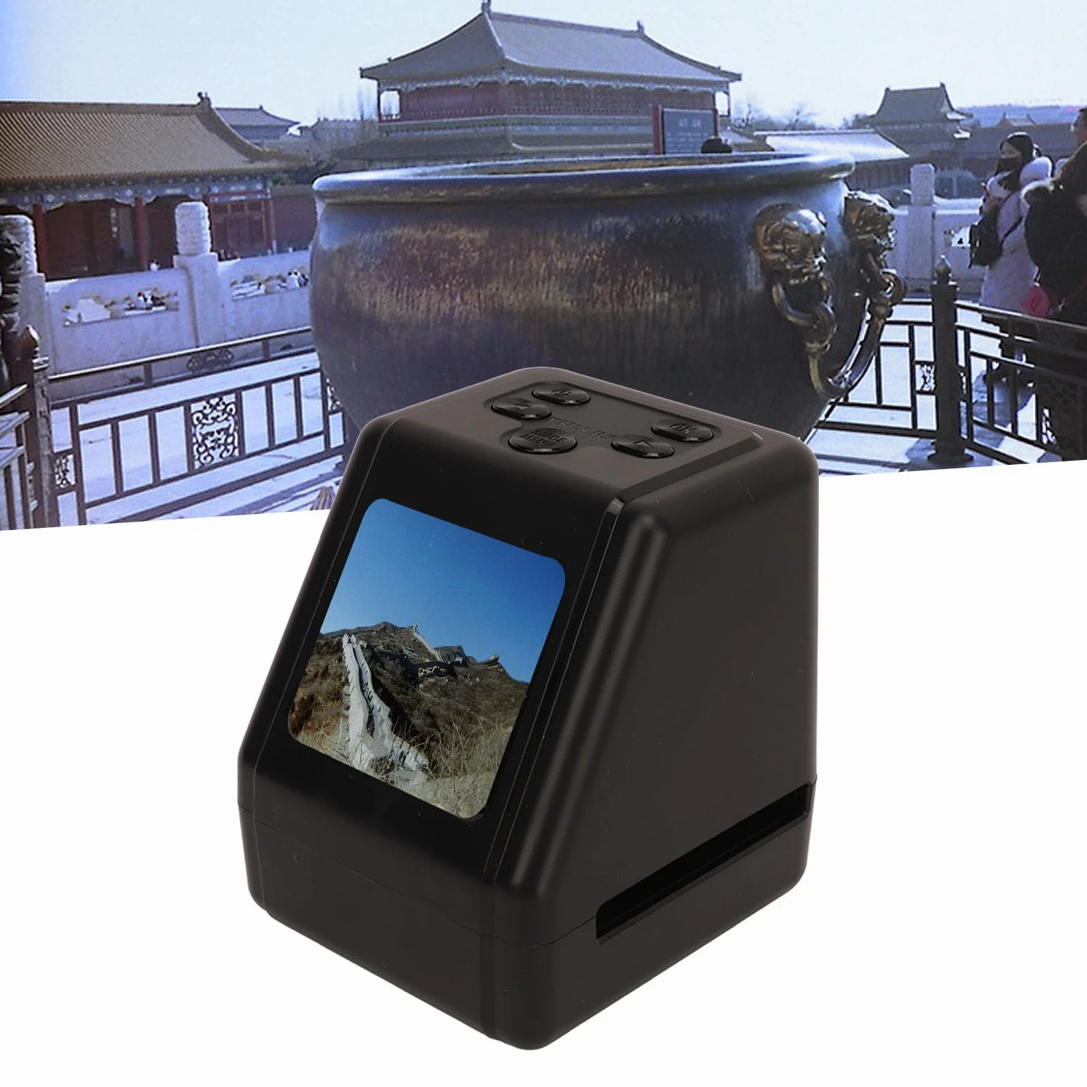 Cyfrowy Skaner Filmów i Slajdów, Konwertuje Filmy/slajdy/negatywy 135, 110, 126 KPK i Super 8 Mm na Cyfrowe Zdjęcia JPG, Skaner Negatywów z 2-calowym Ekranem LCD