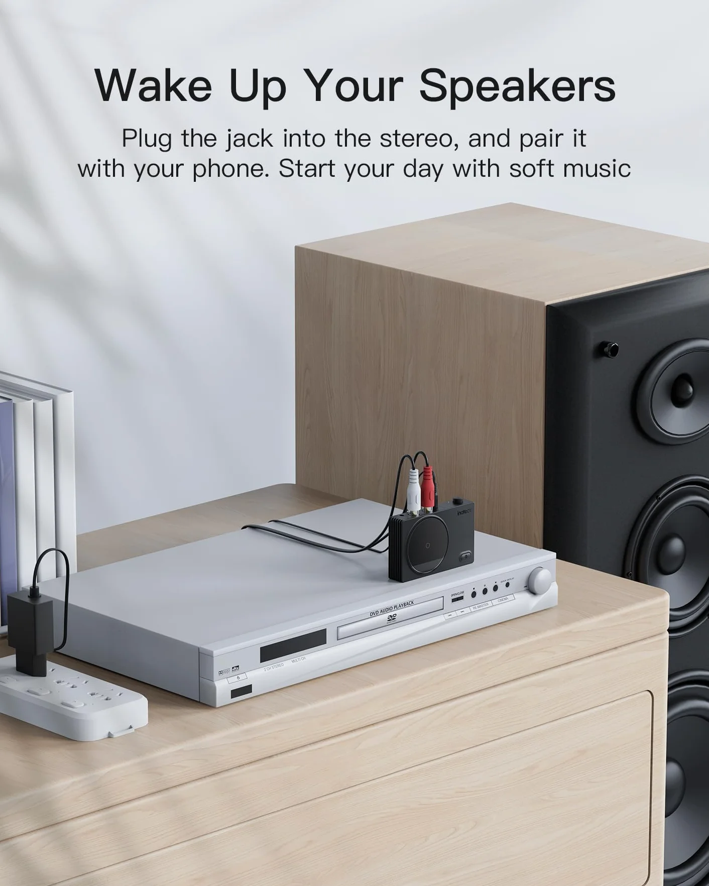 Inateck Odbiornik Bluetooth 5.1 adapter audio, z kablem AUX 50 cm RCA na 3,5 mm, do zestawu stereo/głośnika/zestaw słuchawkowy 3,5 mm, BR2001