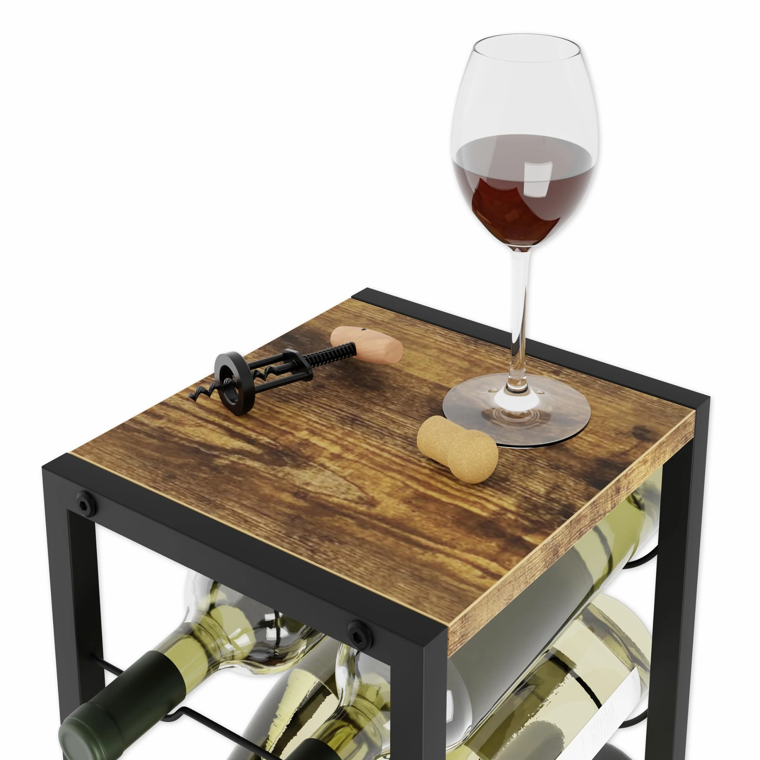 Lenmar Seria LOFT metalowy stojak na wino 6 butelek 21x24x37 cm