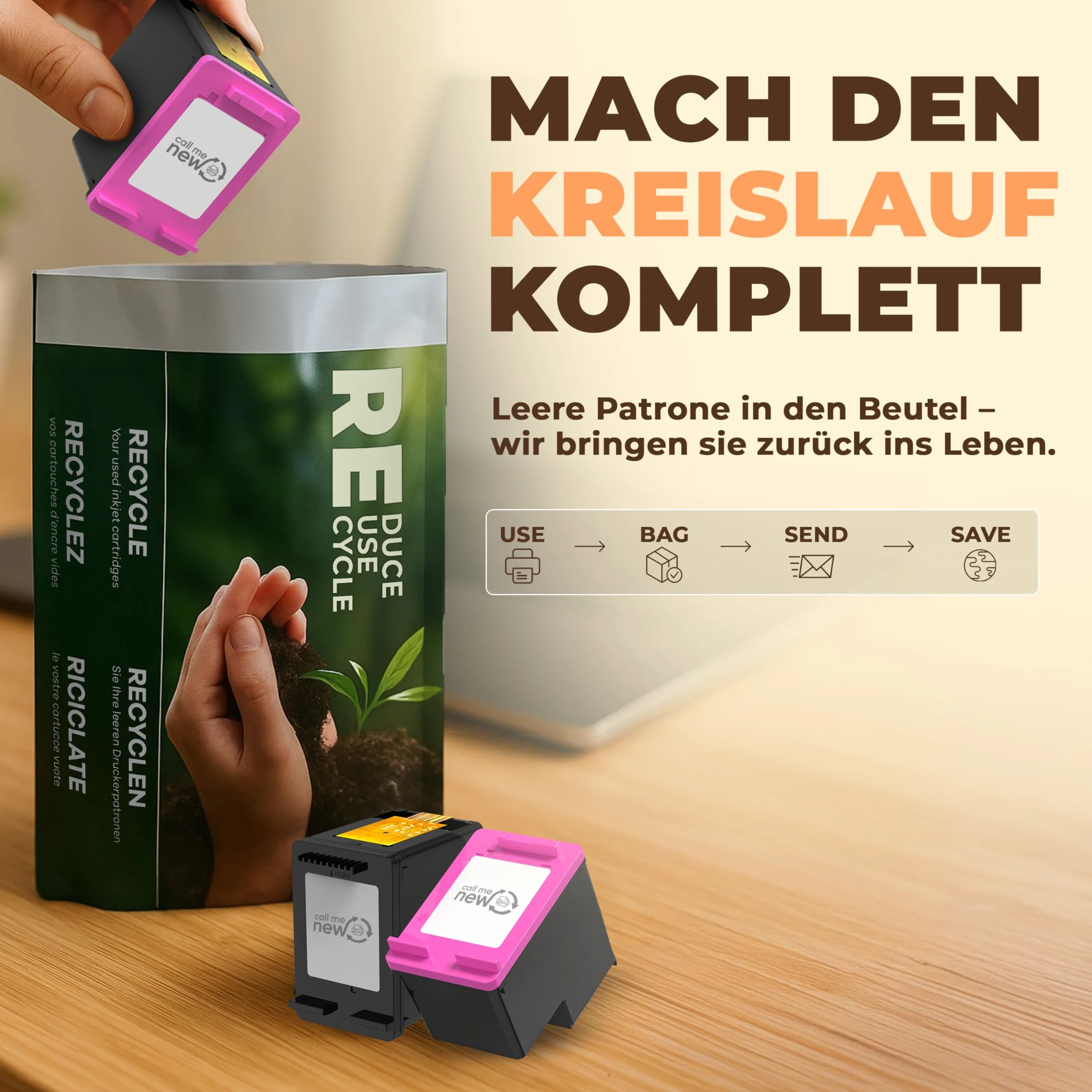 301XL wkłady do drukarki – kompatybilne z HP 301 / HP 301 XL czarne i kolorowe – zasięg XL, inteligentny chip, zamiennik do DeskJet 2540, Envy 4500, OfficeJet, 2 sztuki w opakowaniu