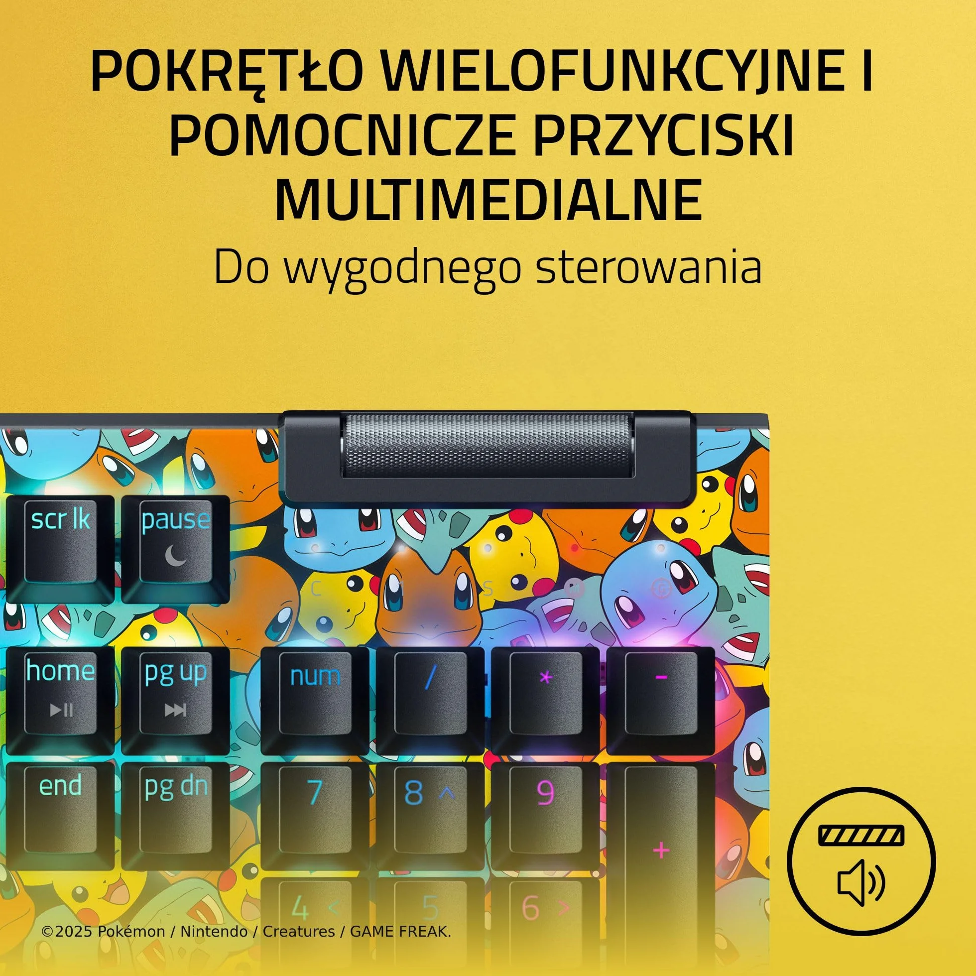 Razer BlackWidow V4 X Pokémon Edition mechaniczna klawiatura do gier Chroma RGB zielony przełączniki Clicky QWERTY US-Layout