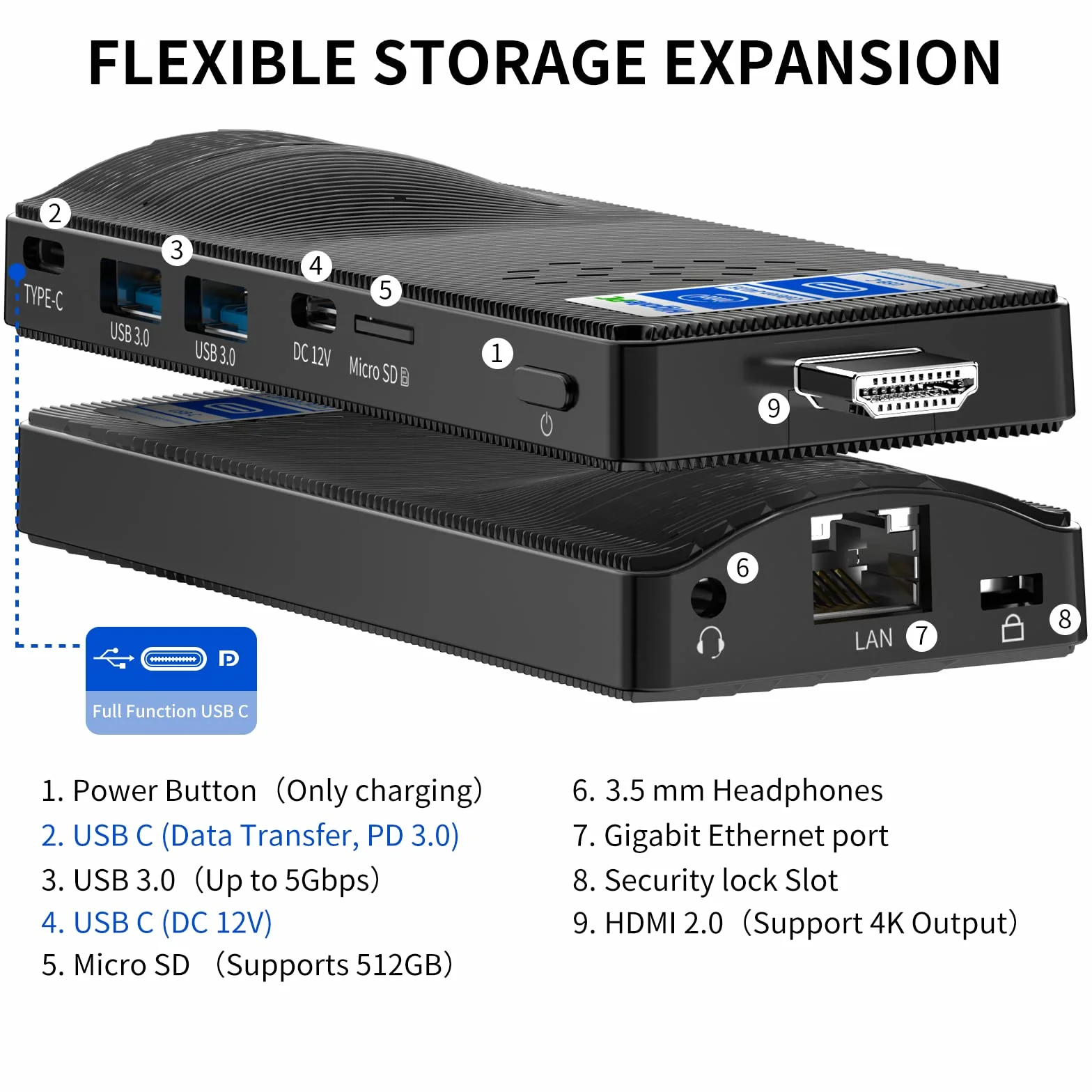 Mini PC Stick Win 11 Pro, mini komputer bez wentylatora, Celeron N4000 4 GB 64 GB eMMC 1.1 GHz, USB-C, USB 3.0 X 2, RJ45 Gigabit Ethernet 4K 60Hz, WiFi BT 5.0, HDMI 2.0 do domu, biura