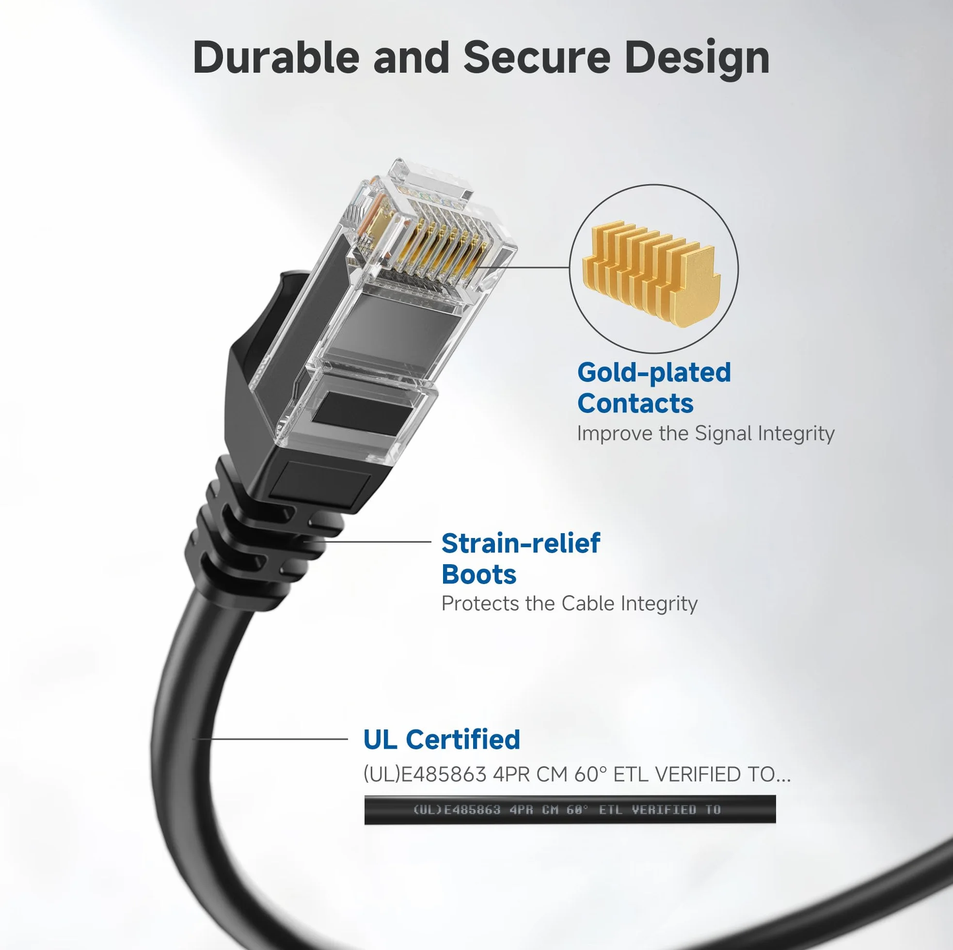 Cable Matters 10G Krótki kabel Ethernet Cat 6 Formowane 0,9m (kabel Cat 6, RJ45 Cat 6) w kolorze czarnym - 0,9 metra