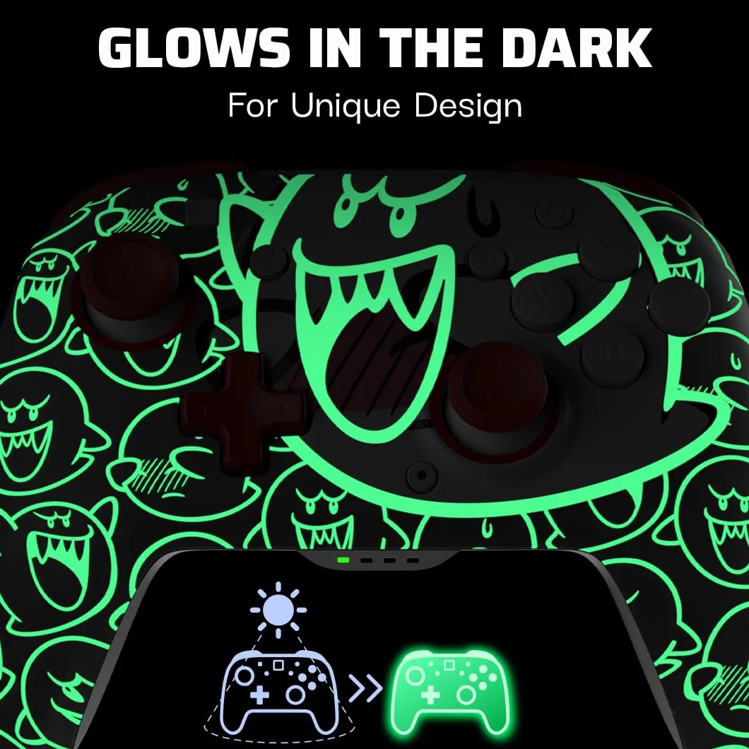 Nintendo Switch Rematch GLOW Wireless Controller Boo-Hoo Biały Czerwony 600mAh