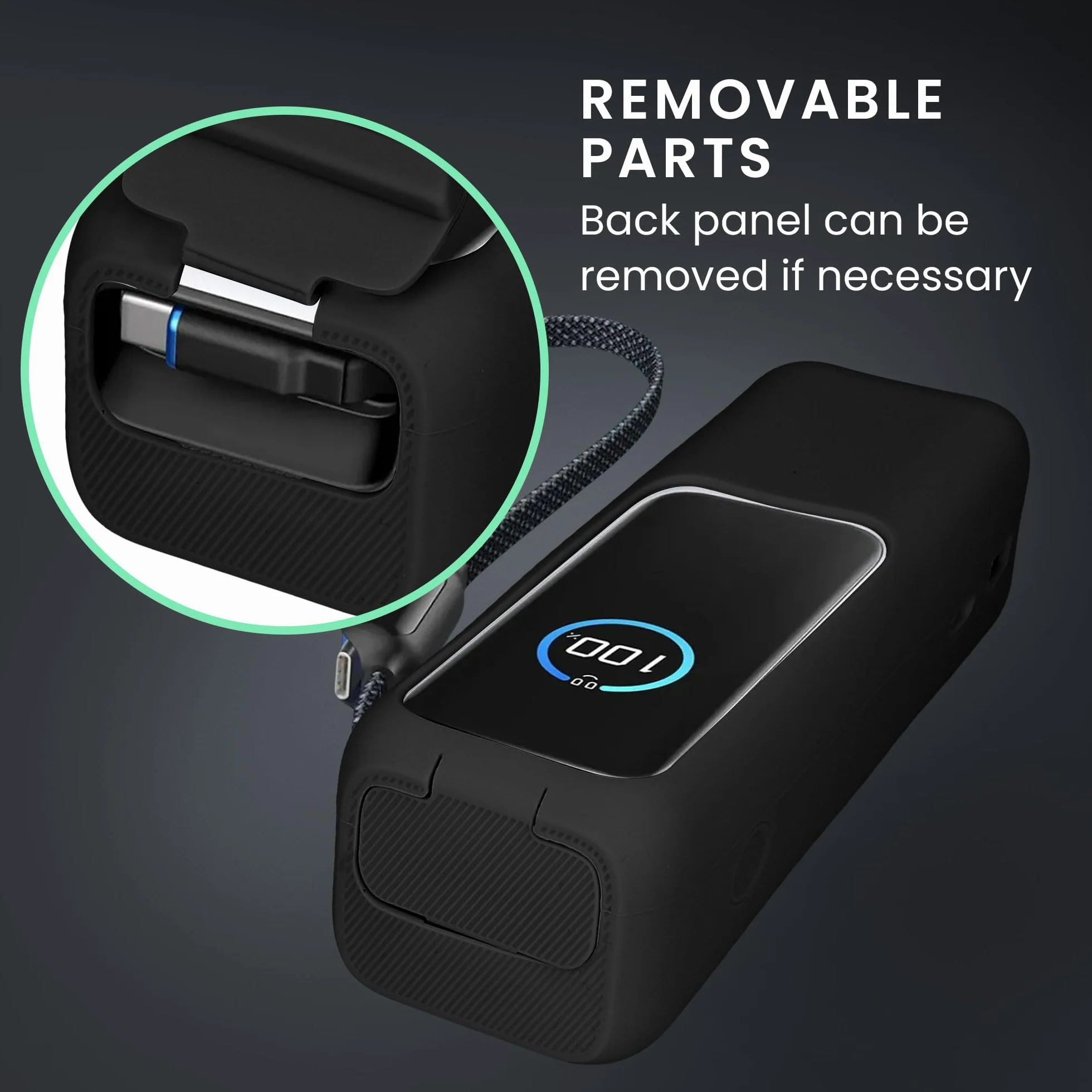 kwmobile Etui kompatybilne z Anker Power Bank 25000mAh (A1695H11) Etui - Silikonowe etui ochronne do Power Bank Bateria zewnętrzna - czarna