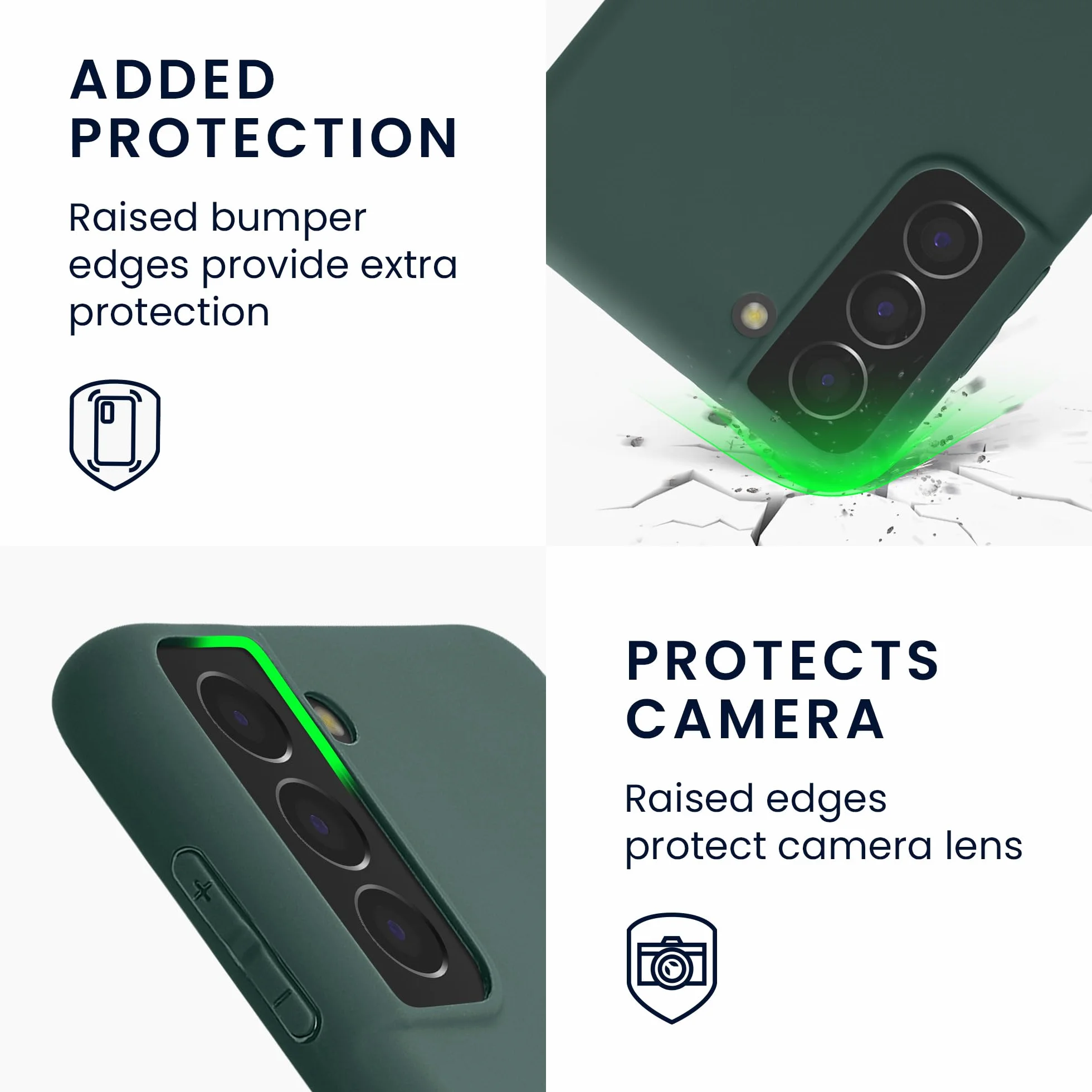 kwmobile Etui na Samsung Galaxy S21 Case - Ultracienkie TPU i silikon z podniesionymi krawędziami zapobiegającymi upadkom - Niebiesko-zielony