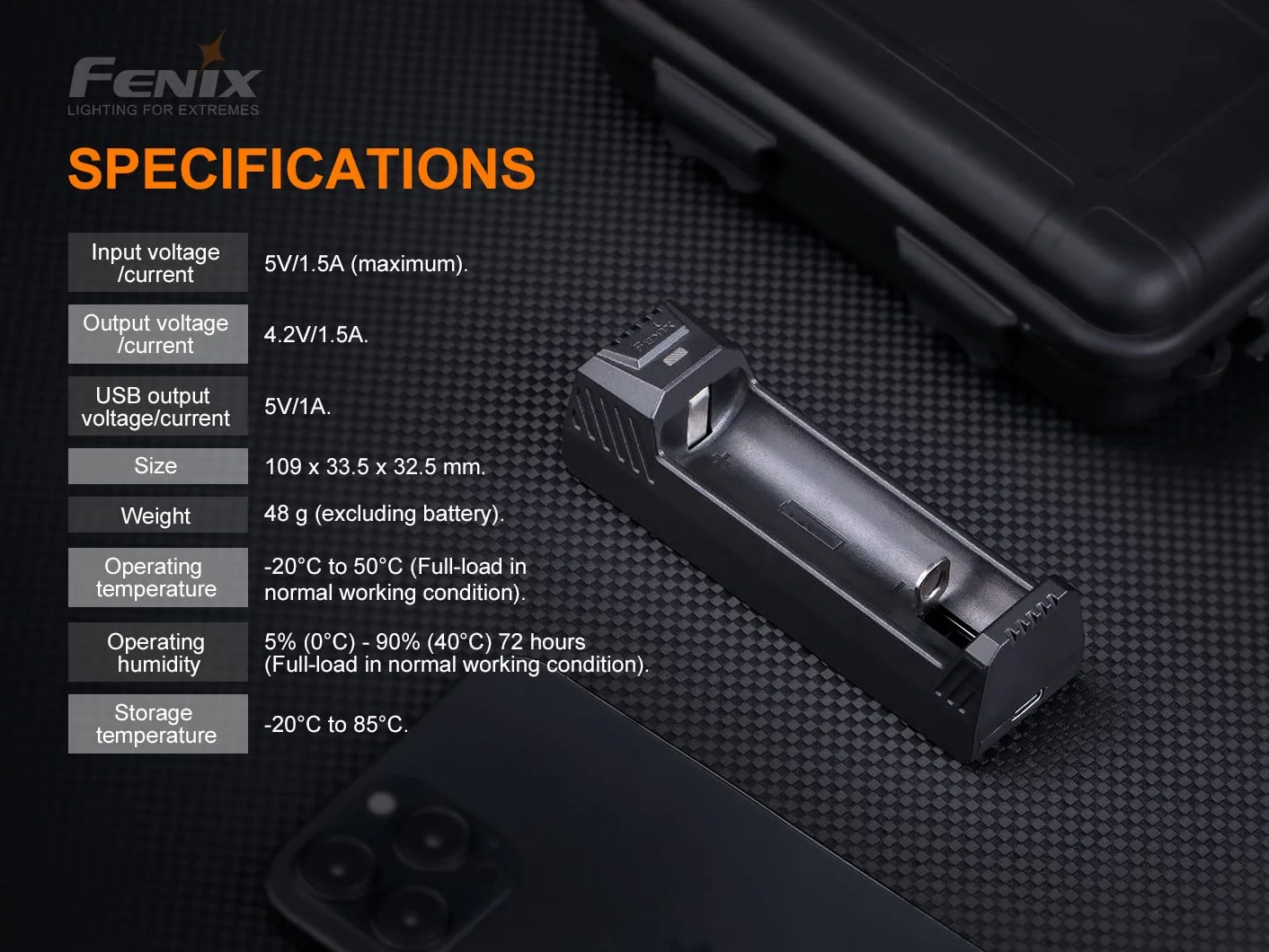 Fenix Ładowarka litowo-jonowa ARE-X1 v2.0 do akumulatorów 18650, 21700 i 26650