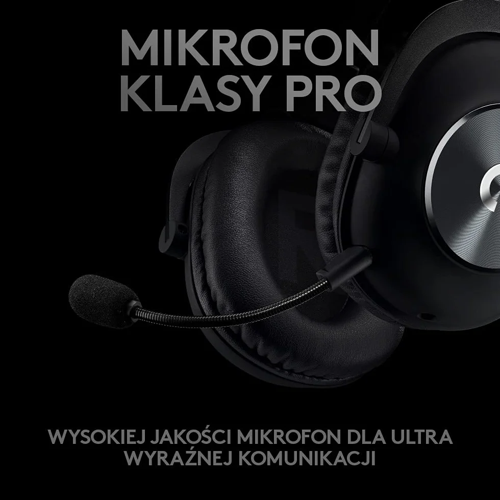 Logitech G PRO Gaming Headset, Słuchawki nauszne 50 mm PRO-G, aluminium, stal, pianka z pamięcią kształtu, PC/PS/Xbox/Switch - Czarny