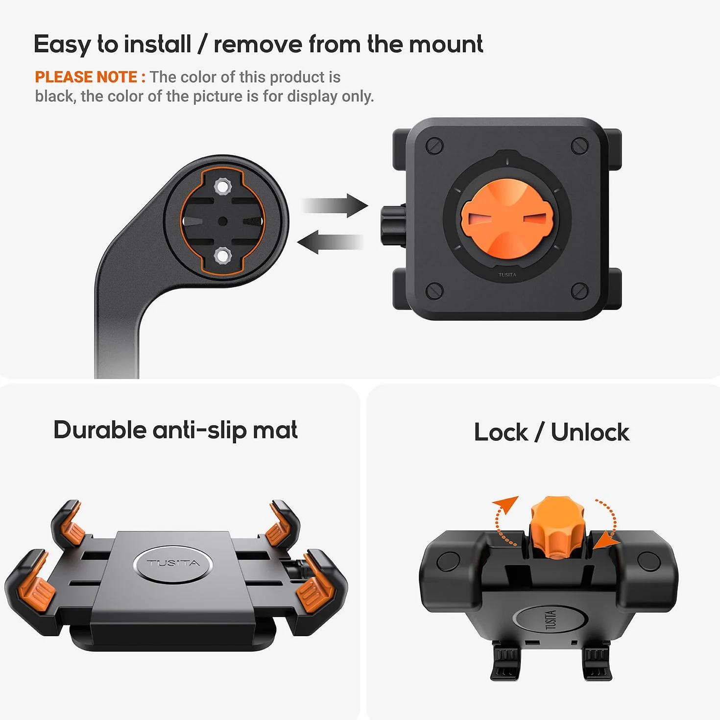 TUSITA Uchwyt na Telefon Rowerowy Kompatybilny z Garmin Mount, 4.0"-6.9"