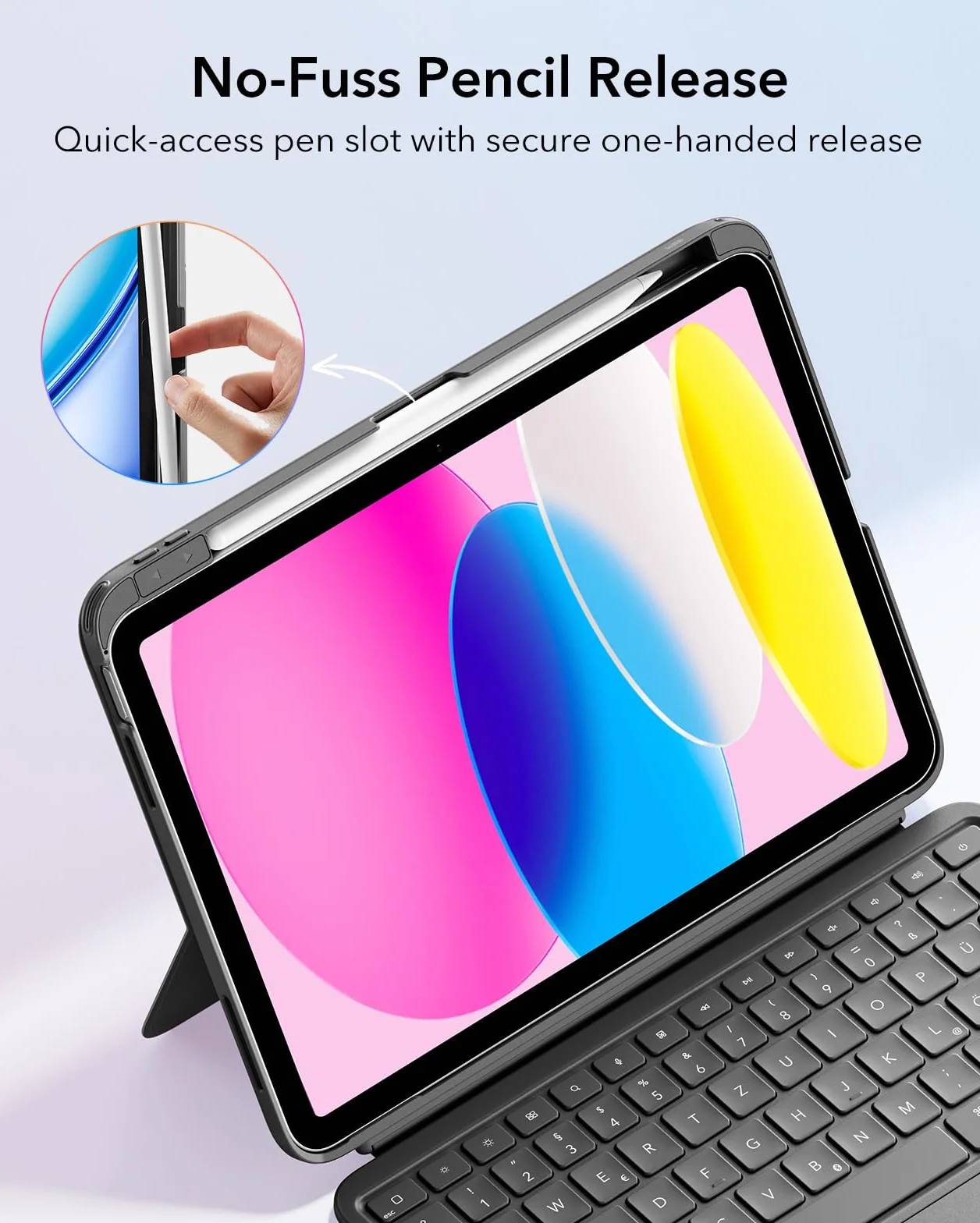 ESR Etui Flex na iPad 11 (A16) 2025/10 generacji z klawiaturą, ultralekka, magnetyczna zdejmowana klawiatura do iPada 10,9" z trybami pisania i przeglądania, duży, precyzyjny gładzik, ciemnoszary