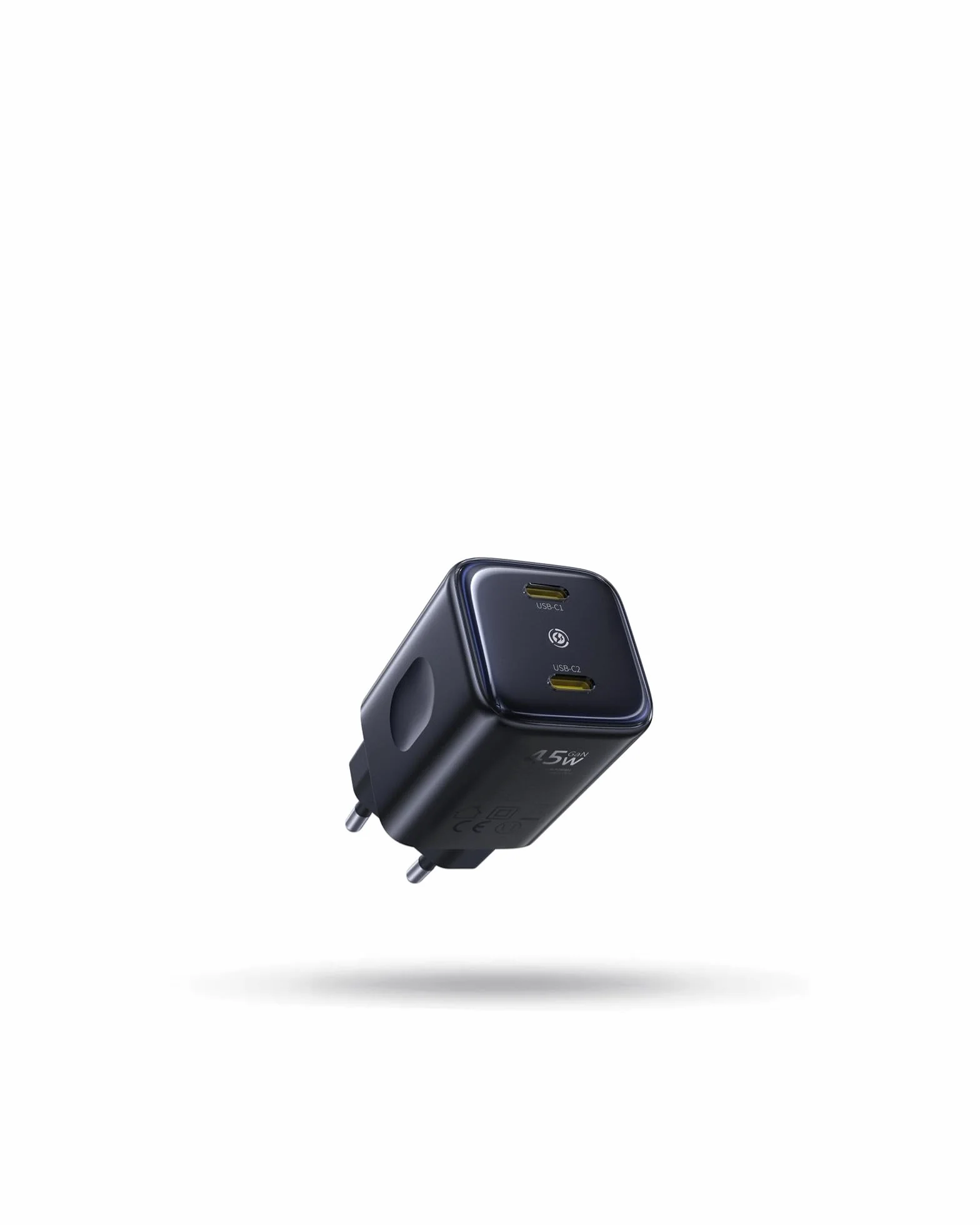 Baseus PicoGo II Ładowarka USB C 45W, 2 Porty USB C, Zasilacz PD 3.0 PPS, Szybka Ładowarka, Kompatybilna Z iPhone 17/17 Pro Max/16-12, Galaxy S25 Ultra, Pixel, iPad Pro/Air, Steam Deck