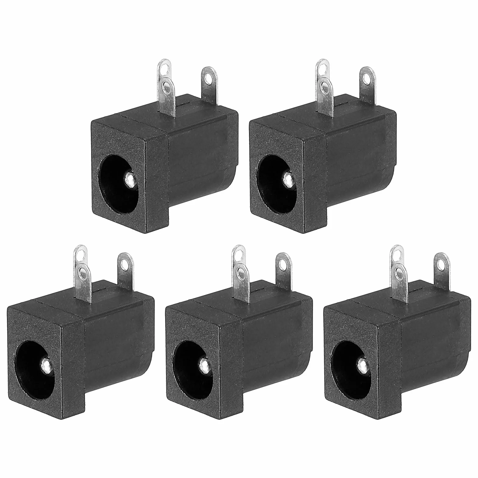 PATIKIL Złącze zasilania DC 5,5 x 2,5 mm, 5-pak 3-pinowe gniazdo wtykowe do montażu PCB