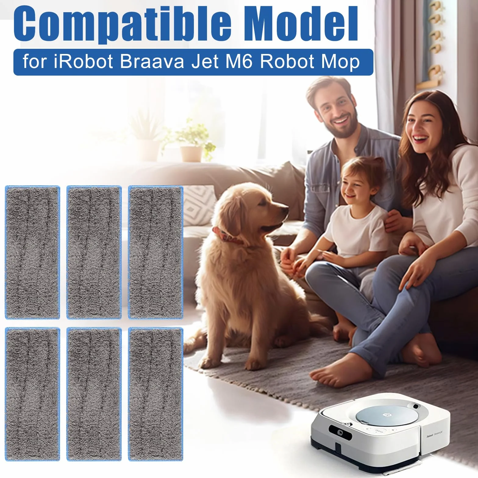 Chuancheng Zestaw 6 wymiennych mopów do odkurzacza iRobot Braava Jet M6