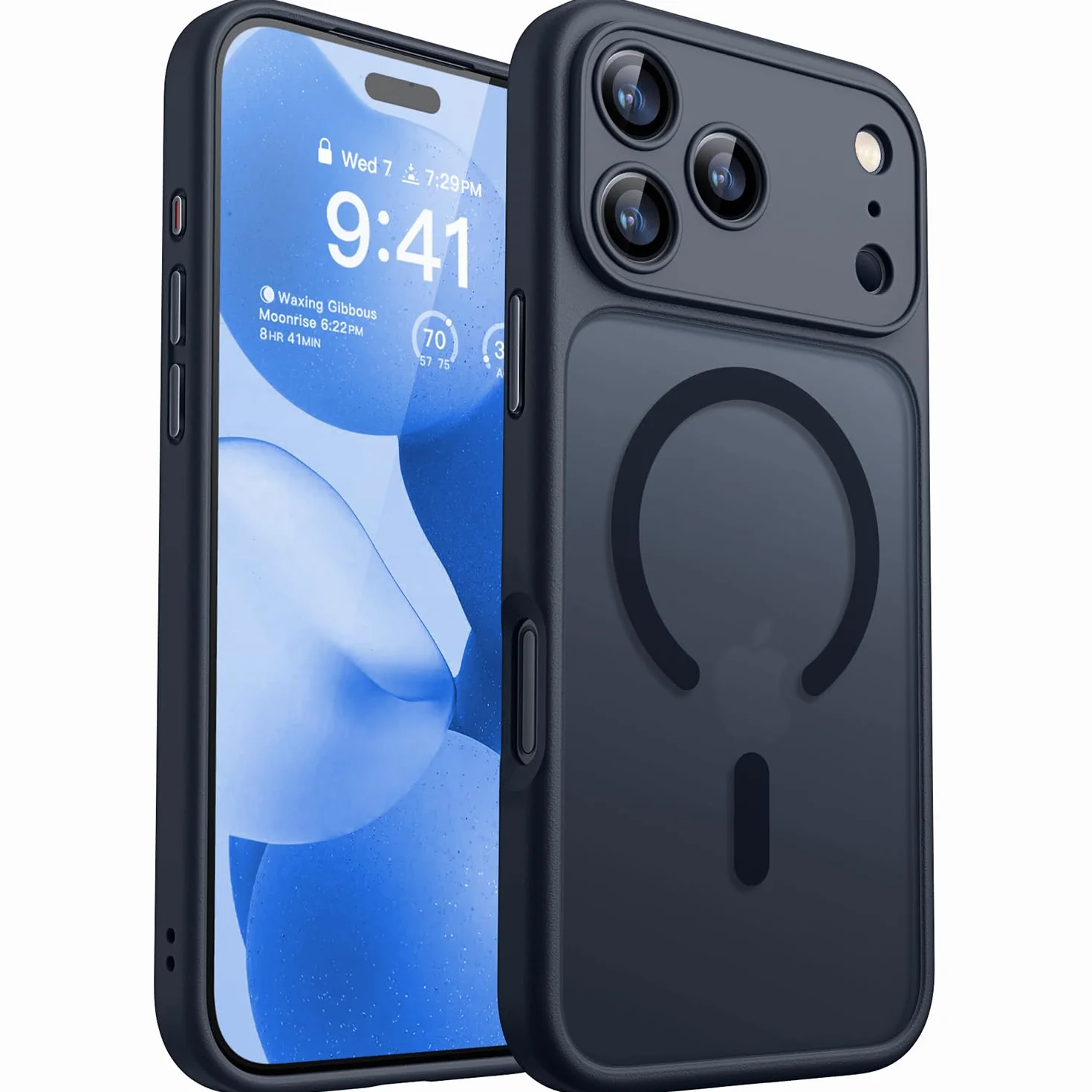 CANSHN Magnetyczne Etui kompatybilne z iPhone 17 Pro z Pełną Ochroną Aparatu, Półprzezroczyste Matowe Wstrząsoodporne 6,3 cala - Czarny