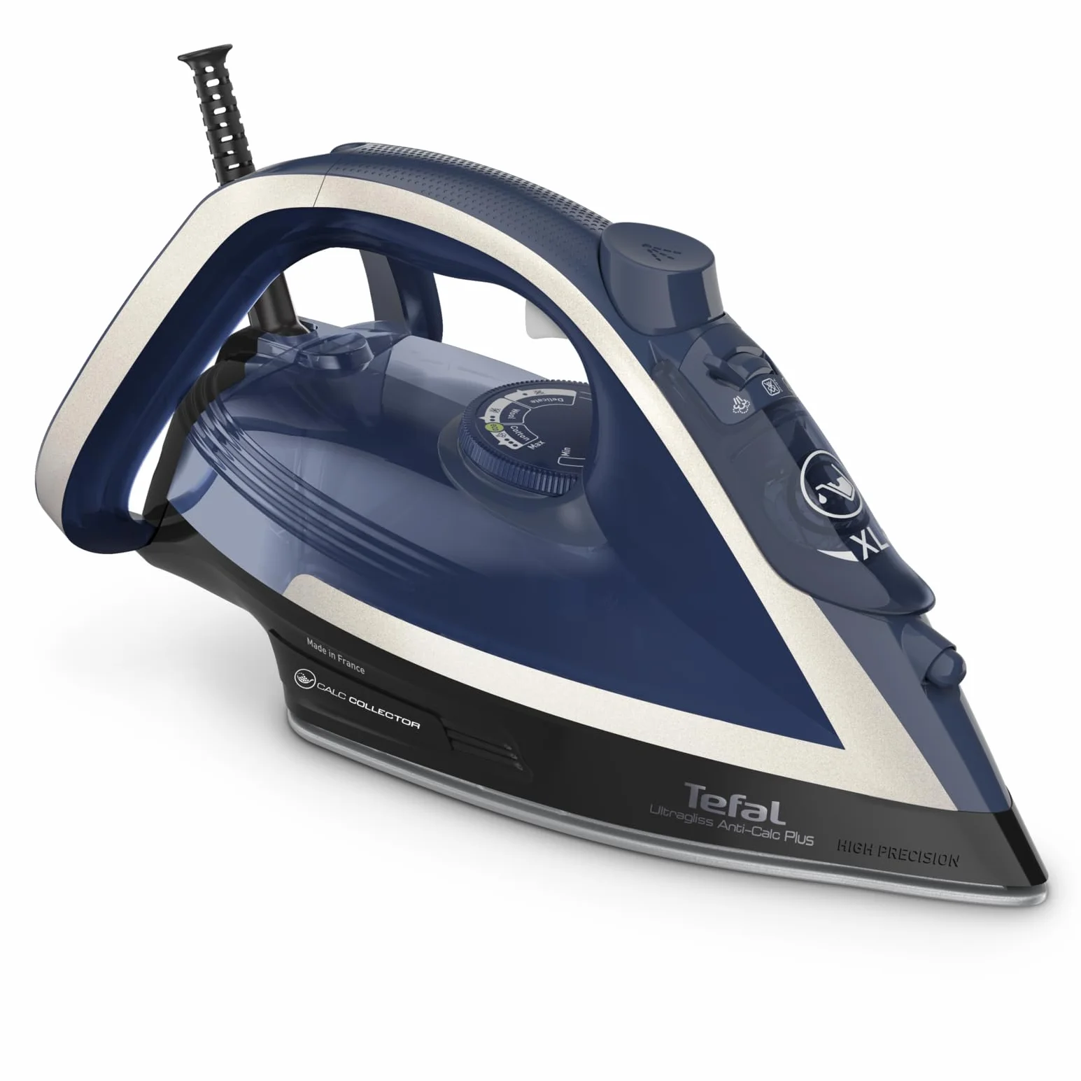 TEFAL FV6846E1 Ultragliss Plus antywapienne żelazko parowe /2800 W/zdejmowany kolektor wapienny /50 g/min ciągłe uwalnianie pary/uderzenie pary 260 g/min/automatyczne wyłączanie/niebieskie