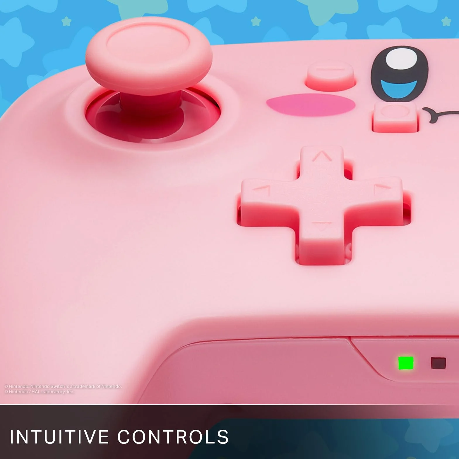 PowerA Kontroler bezprzewodowy do Nintendo Switch OLED - Kirby z pełną buzią, Gamepad Bluetooth, sterowanie ruchem, oficjalna licencja