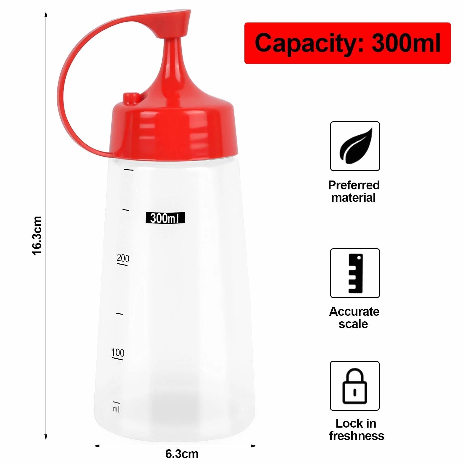 Butelki do wyciskania sosu 300 ml 2 szt. plastikowe wielokrotnego użytku