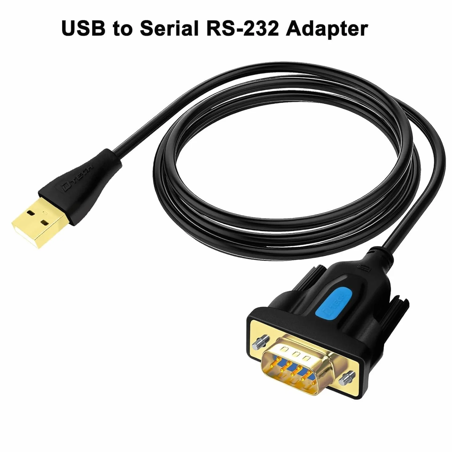 DTECH Adapter USB na szeregowy DB9 RS232 kabel Prolific Chip PL2303 DB9 wtyczka kabel kompatybilny z Windows 11 10 8 7 Mac Linux (2M)