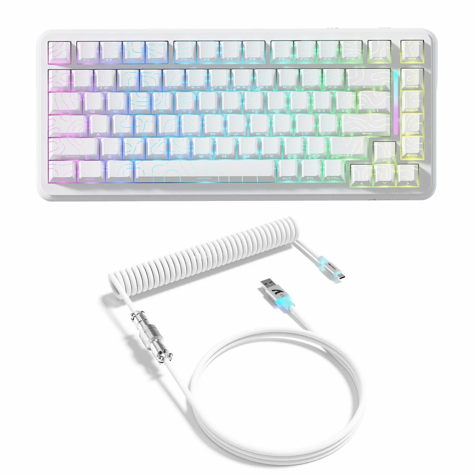ATTACK SHARK X82PRO HE 75% Bezprzewodowa Klawiatura Gamingowa, Przełączniki Hall Effect, Regulowana Aktywacja, QWERTY, Biały