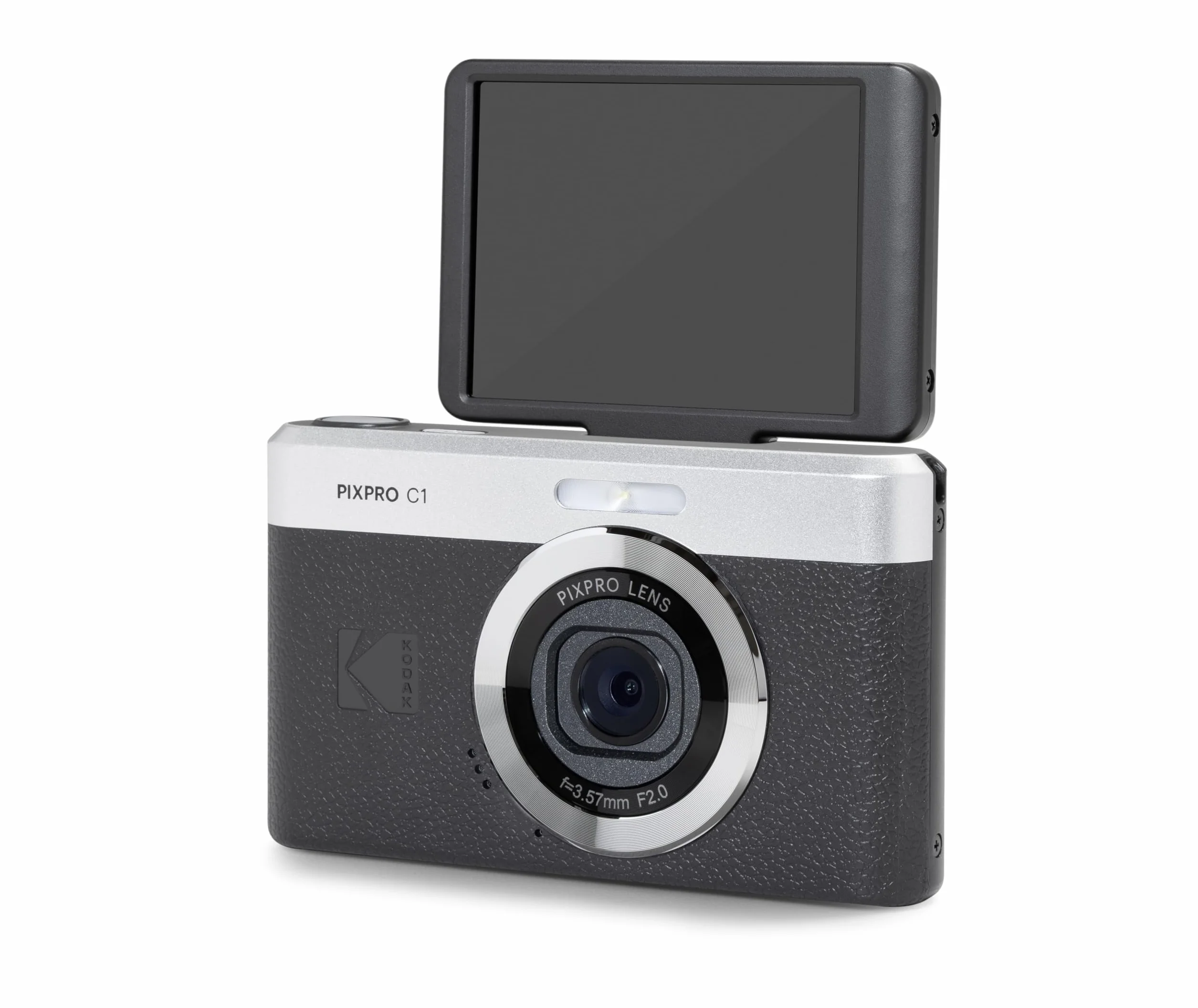 KODAK Pixpro C1 - Ultra-kompaktowy aparat cyfrowy | 13MP BSI CMOS, 4-krotny zoom, 2,8" wyświetlacz LCD, lampa błyskowa LED, wbudowana bateria - czarny