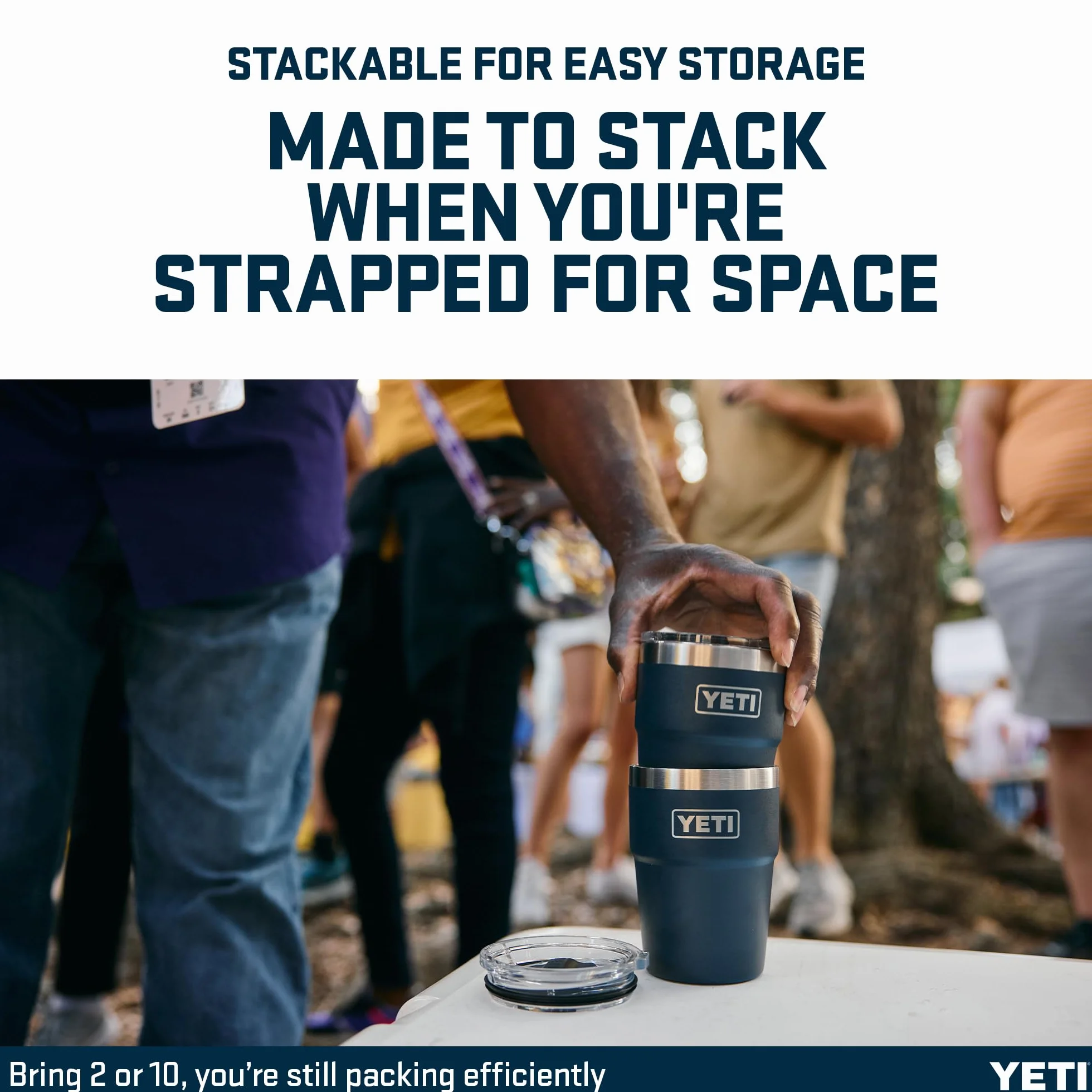 YETI Rambler 16 oz (473 ml) Stackable Cup with Removable Magslider Lid, Stainless Steel Vacuum Insulated Coffee Cup, Black