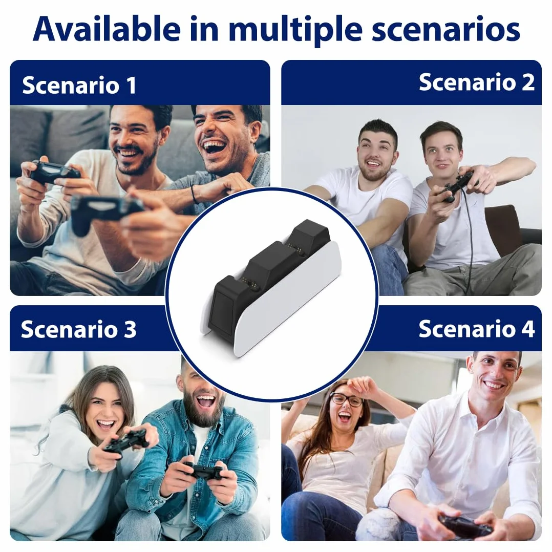 PlayStation 5 Bezprzewodowa stacja ładująca do kontrolera PS5 ze wskaźnikiem ładowania, podwójna stacja ładująca Touch-Pop Quick Charge