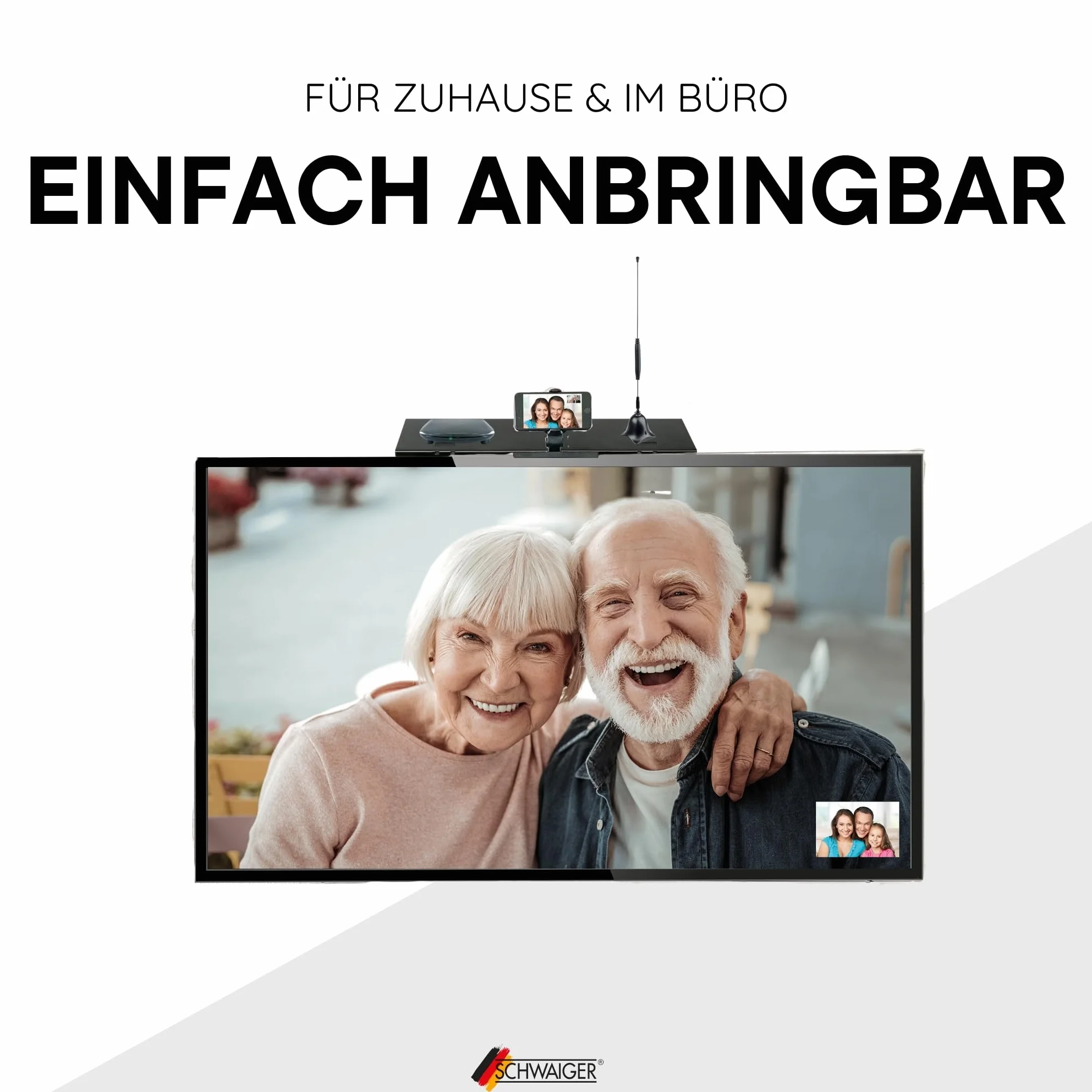 SCHWAIGER 661804 regał pod telewizor stojak na monitory regał na monitory regał multimedialny półka TV nakładka na telewizor uchwyt na głośniki uchwyt reciever 18 cali
