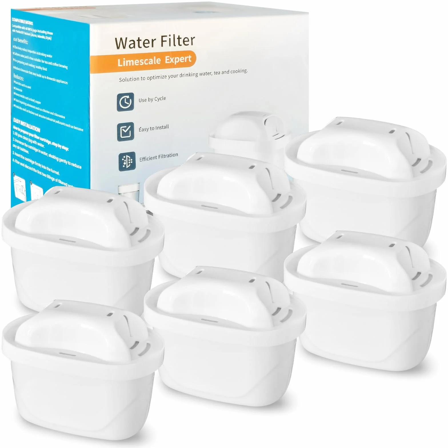 Wkłady Filtrujące Do Wody Kompatybilne Z Brita Maxtra+, Aquaphor, Style, Elemaris, 6 Sztuk