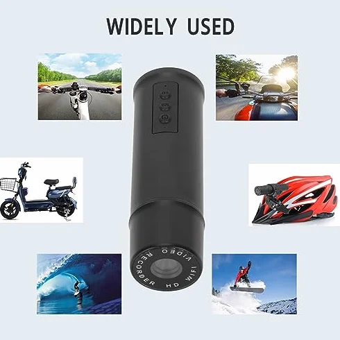 Kamera na Kask Motocyklowy, Kamera na deskę rozdzielczą Kamera na Kask 1080P 120 Stopni Szerokokątny Wifi Mini Zewnętrzna Kamera Sportowa na Rower Motocykl Akcesoria do Kasku