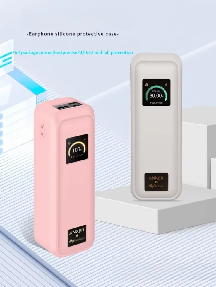 FTRONGRT Etui kompatybilne z Anker Prime 220W Power Bank, pełna ochrona, pyłoszczelne, zapobiegające upadkom, silikonowa osłona ochronna, czarne