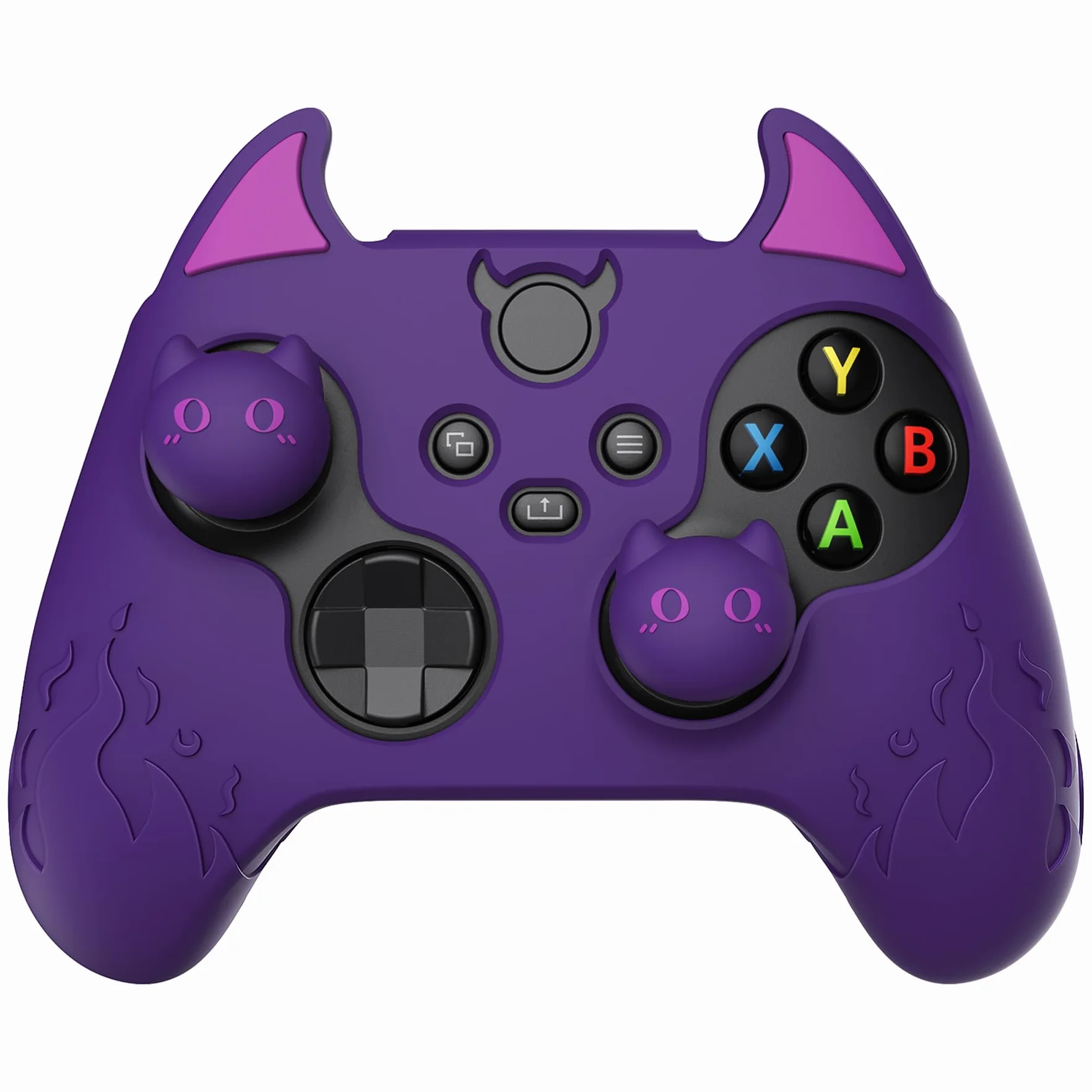 PlayVital Controller Ochronny Skóra do Xbox Series X/S Cute Demon Protective Case do Xbox Core Antypoślizgowa Silikonowa Osłona z Nakładkami Kciuki & Naklejka Pokrywy Baterii-Fioletowy